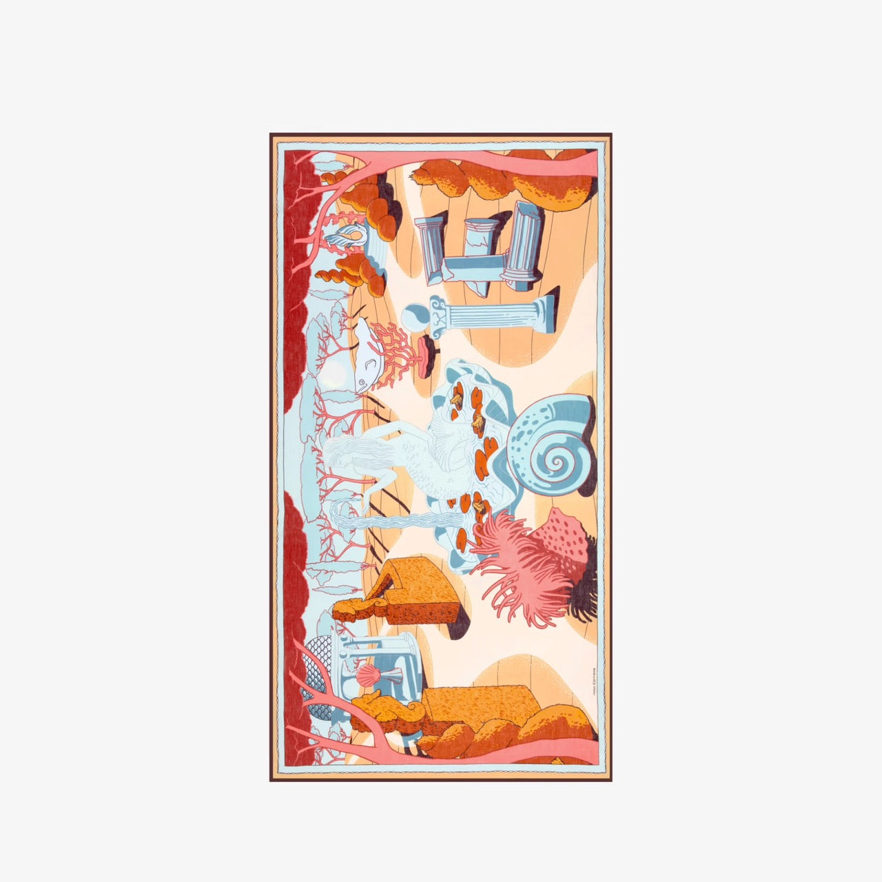 Jardin Scarf in Coral - Inoui Editions