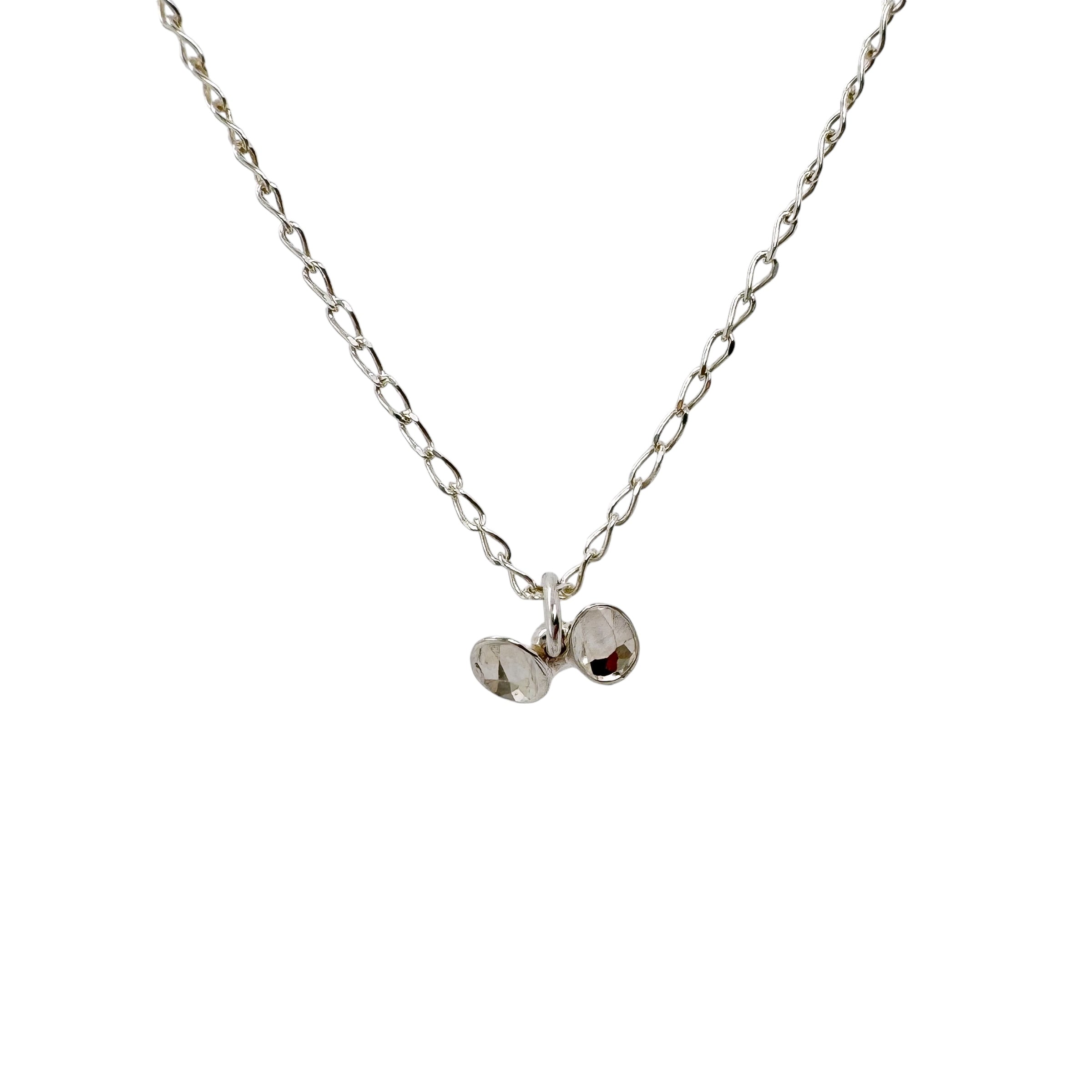 Tiny Twin Impression Silver Necklace - Louise Fischer