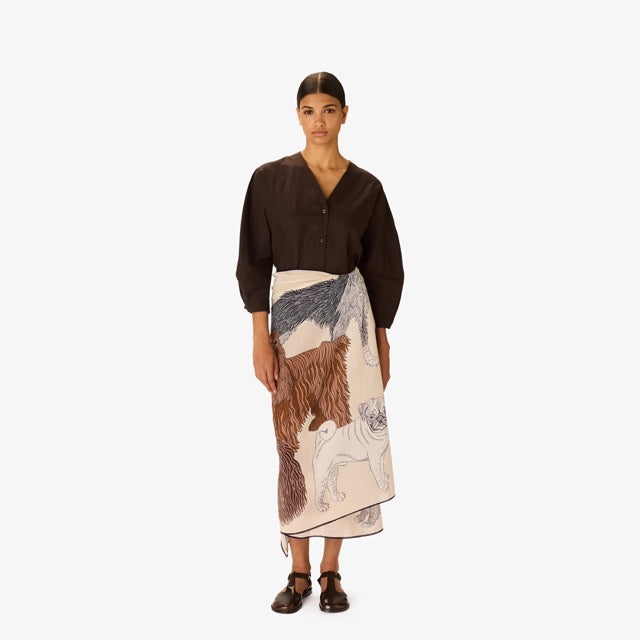 Toutou Cotton Scarf in White - Inoui Editions