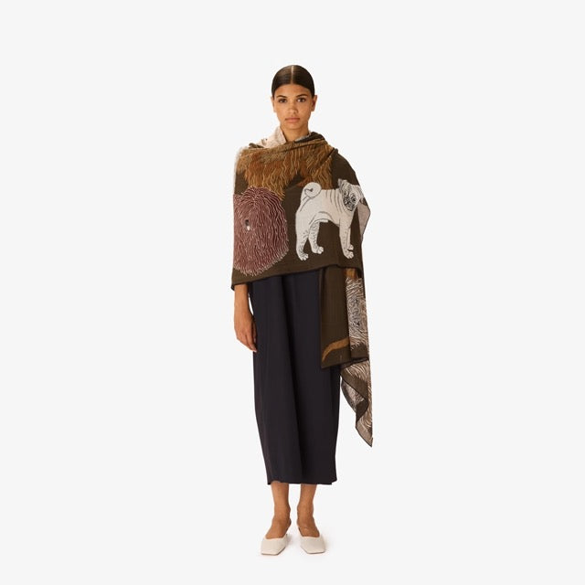 Toutou Cotton Scarf in Grey - Inoui Editions