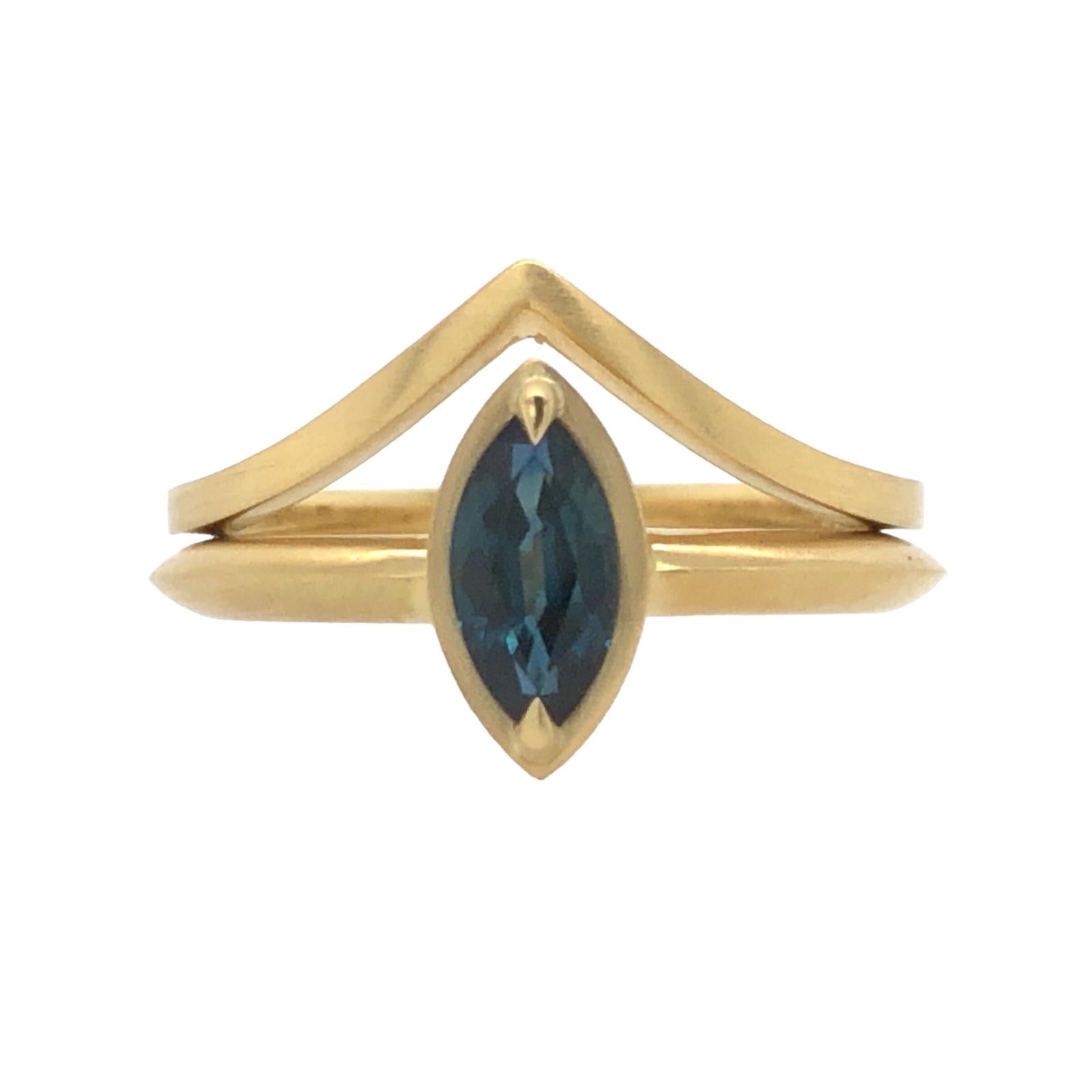 Seshat Sapphire & Gold Ring - Aislinn Neave