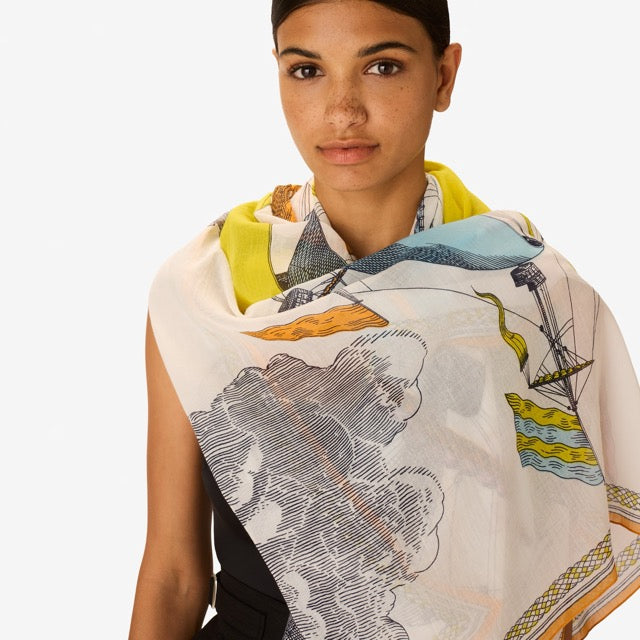 Des Rives et des Reves Scarf in Multicolour - Inoui Editions