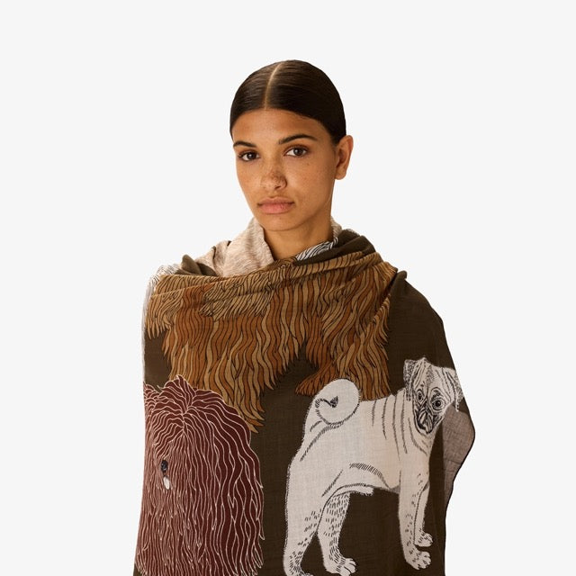Toutou Cotton Scarf in Grey - Inoui Editions