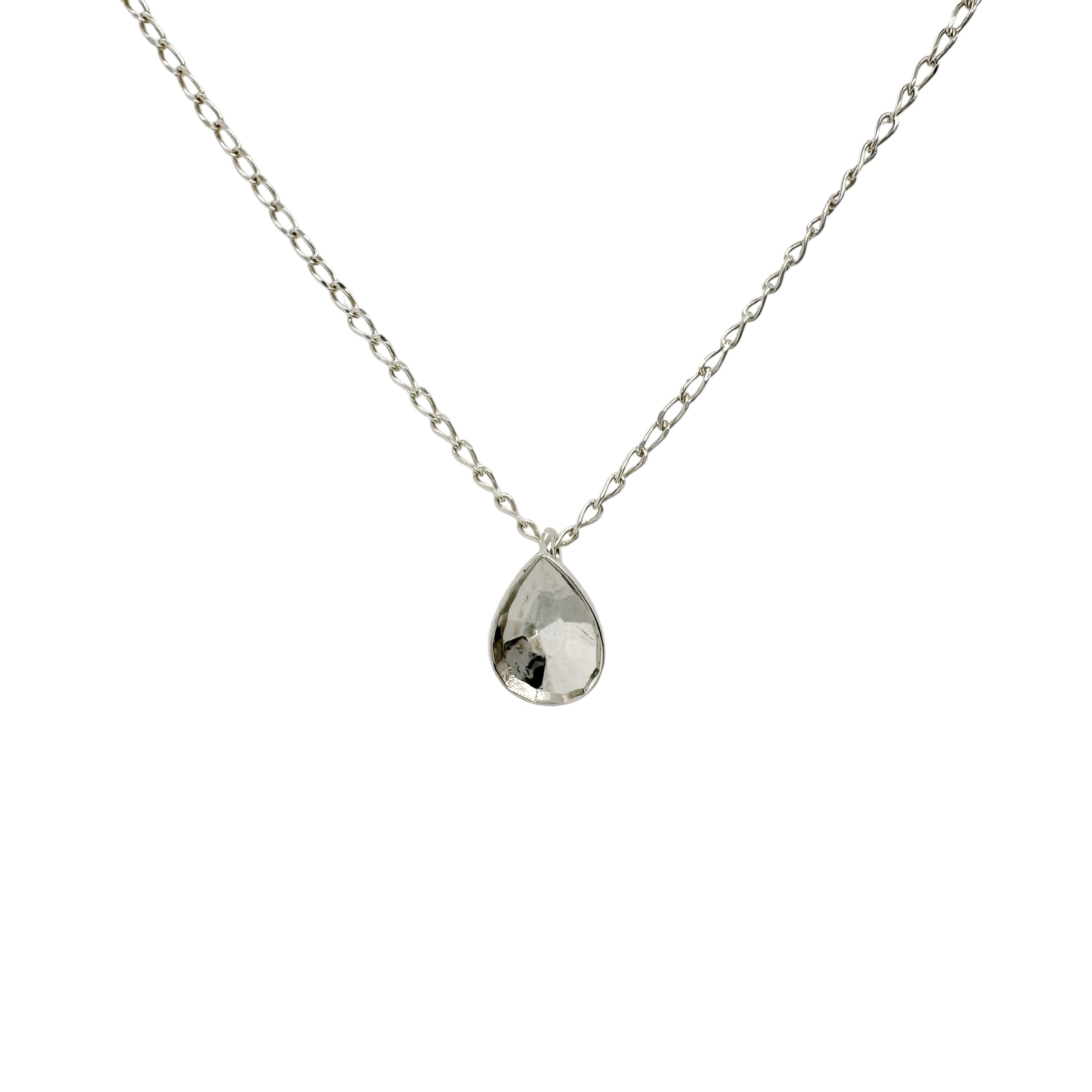 Teardrop Impression Silver Necklace - Louise Fischer