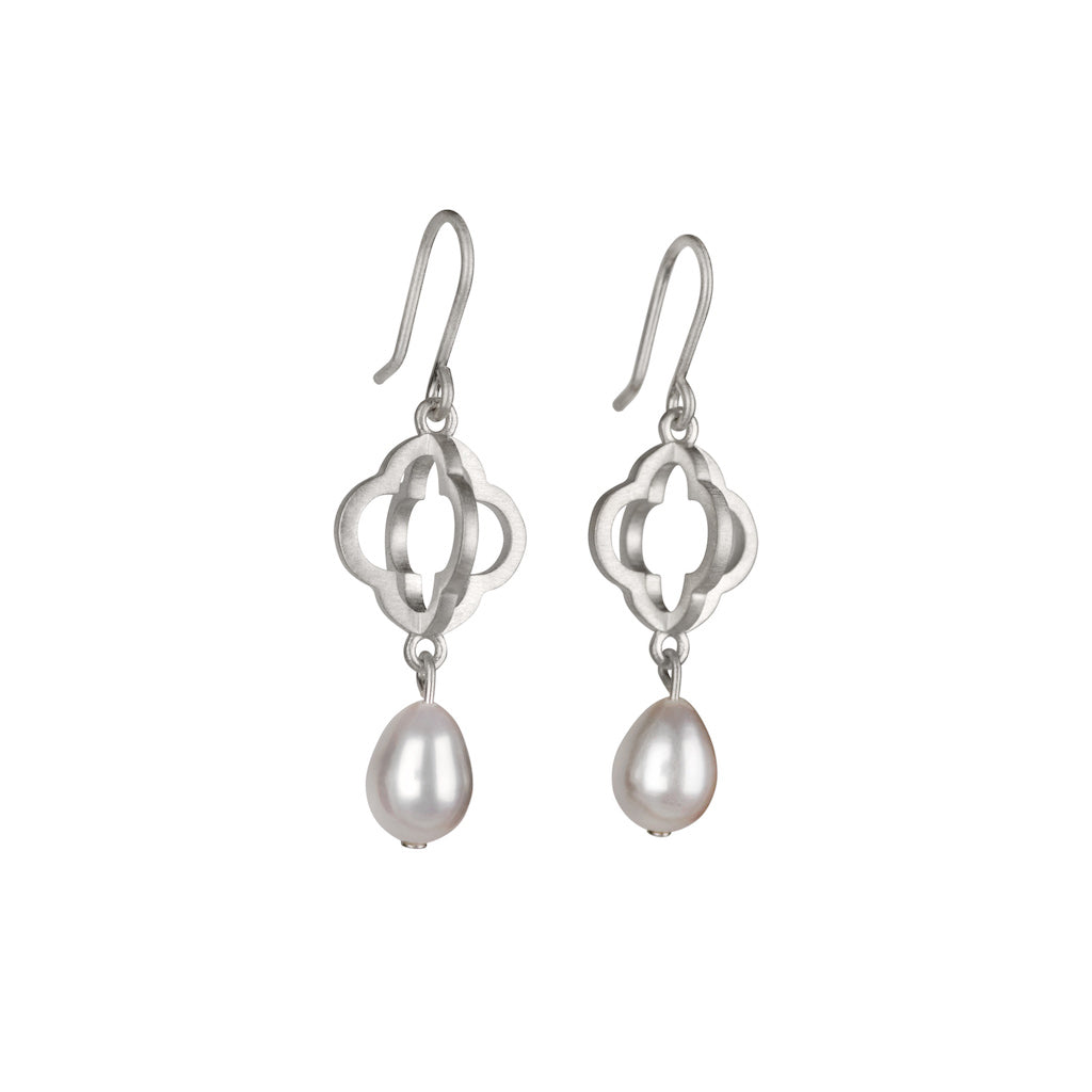 Four Directions Silver & Pearl Earrings - Kate Alterio
