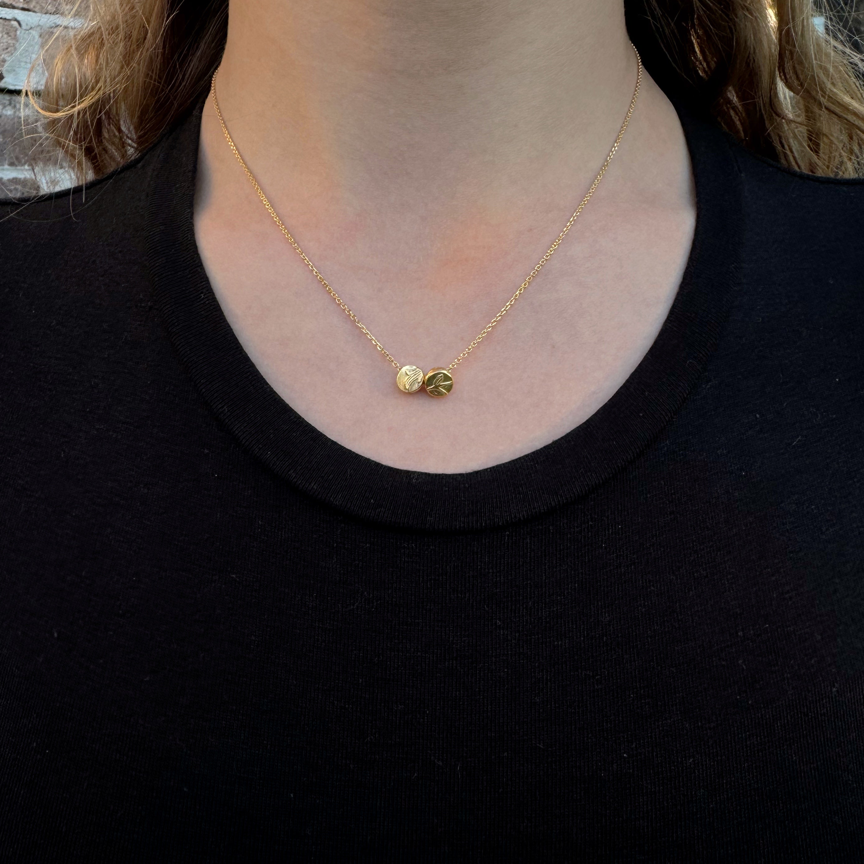 Golden Double Pebble Necklace - Cynthia Nge