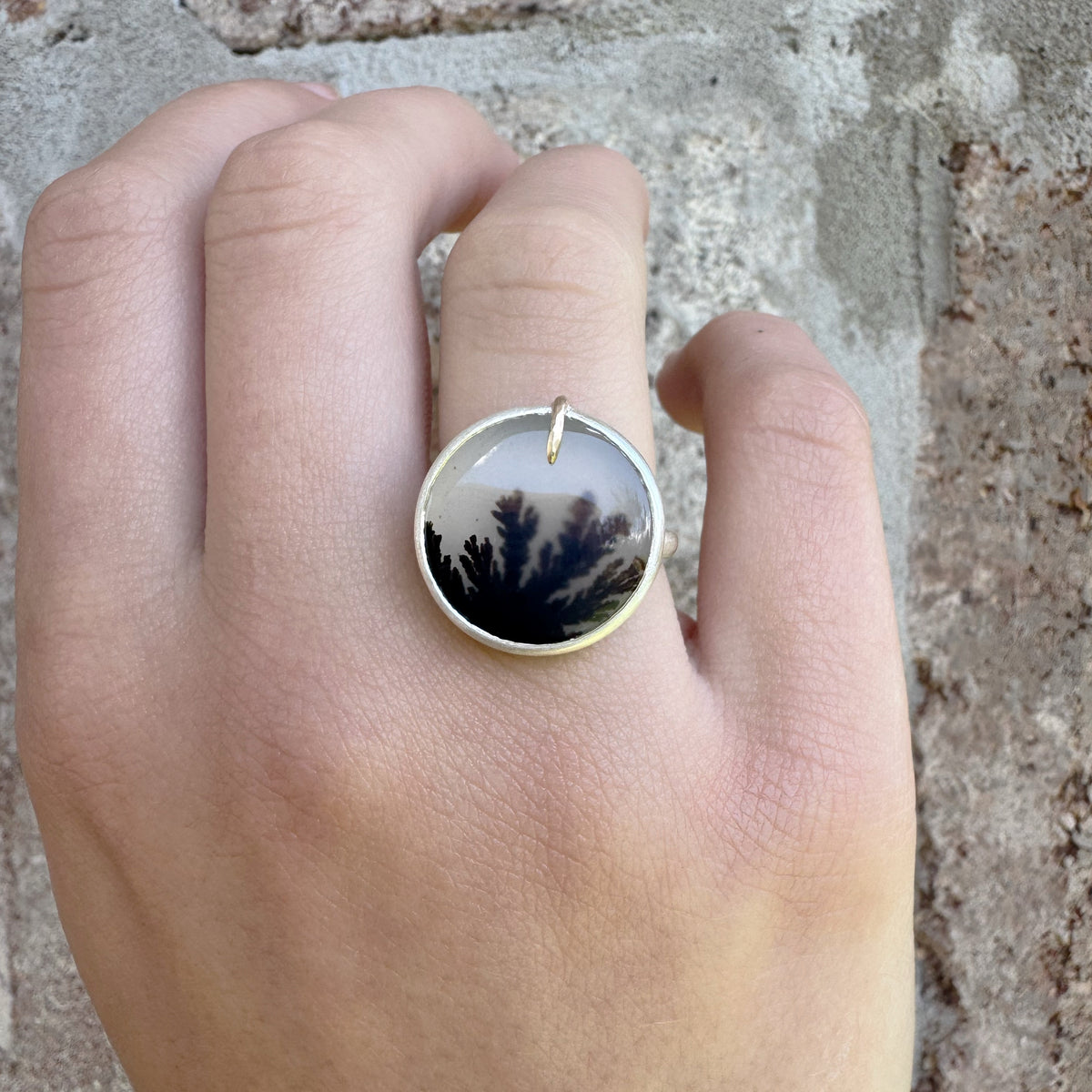 Dendritic Agate Silver Ring - Regina Krawets