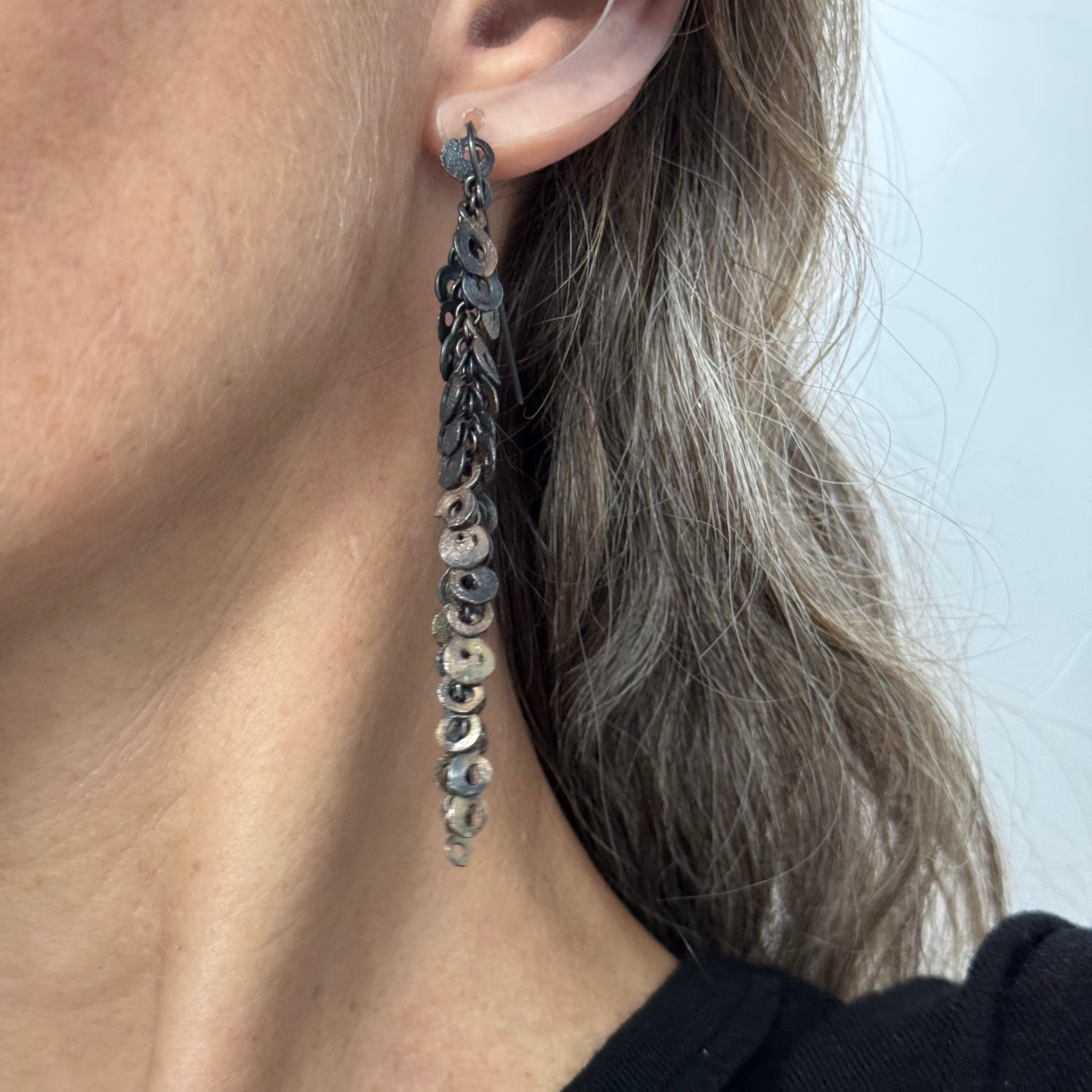 Melt and Fuse Goddess Long Earrings - Virginia Sprague