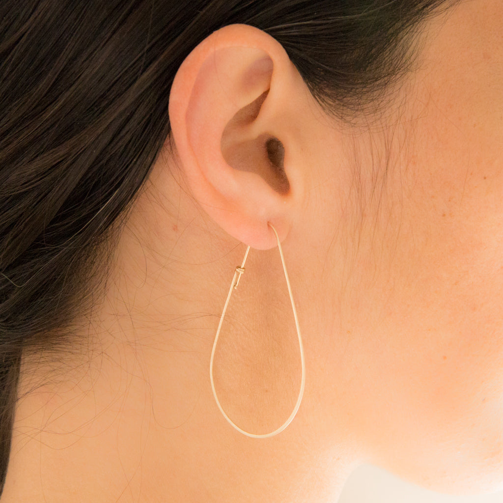 Teardrop Dainty Hoop in 14ct gold - Carla Caruso