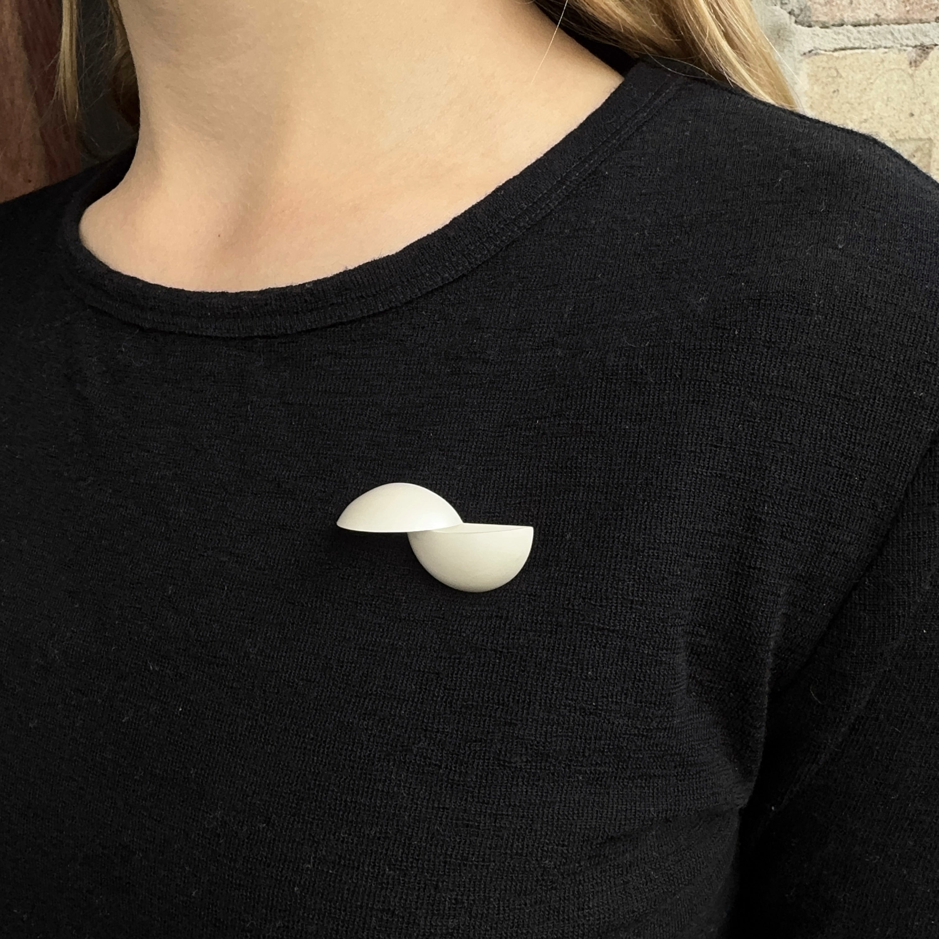 Uneven Split Pod Brooch - Jo Hawley