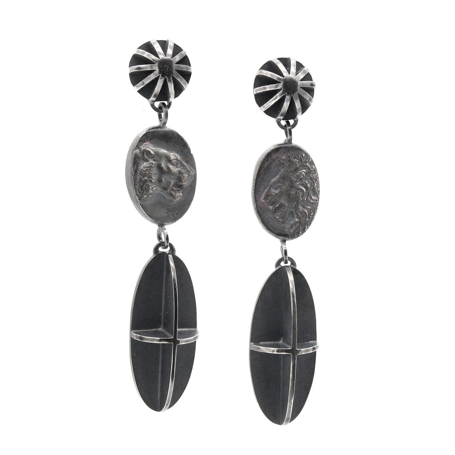 Intaglio Leo Drop Earrings - Erica Bello
