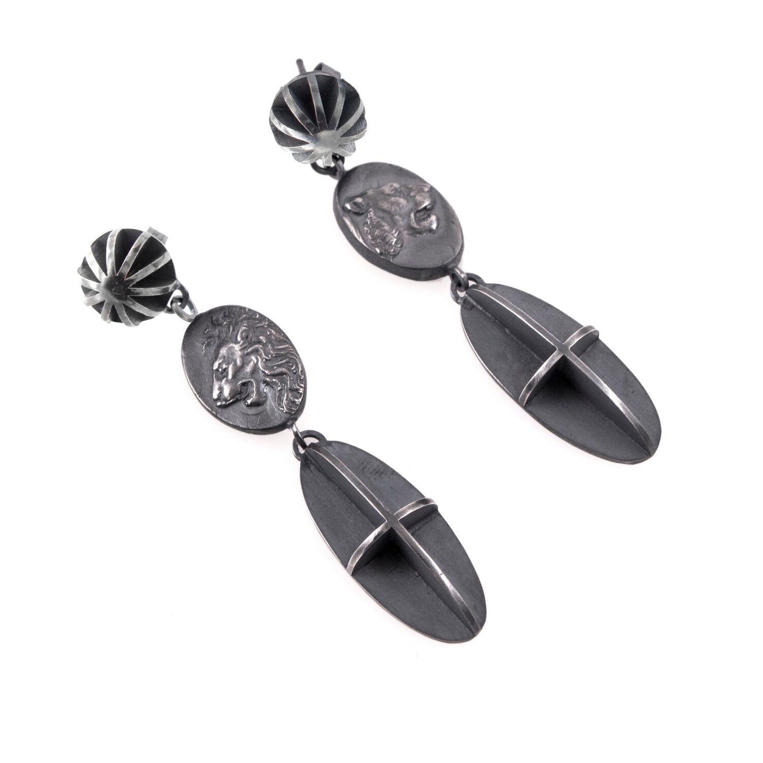 Intaglio Leo Drop Earrings - Erica Bello