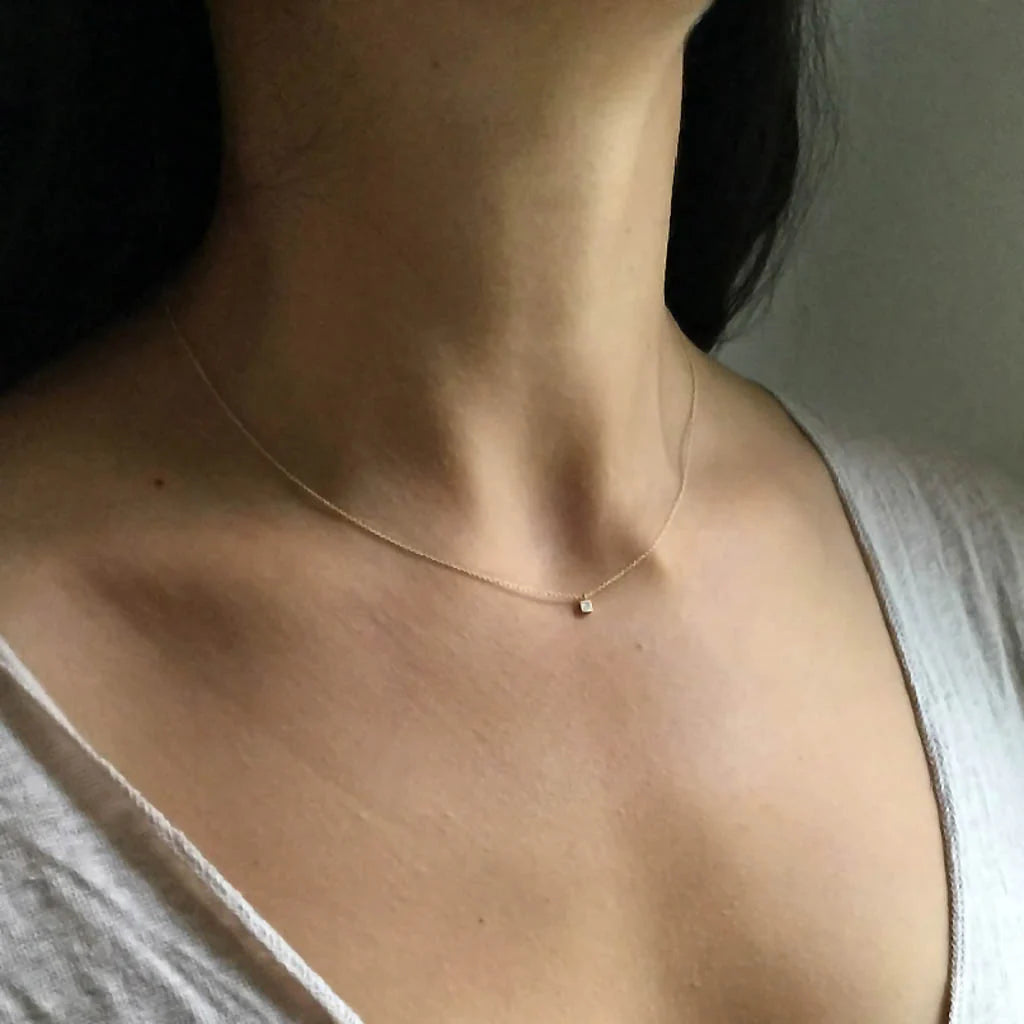 Simple Dainty Square Necklace - Carla Caruso