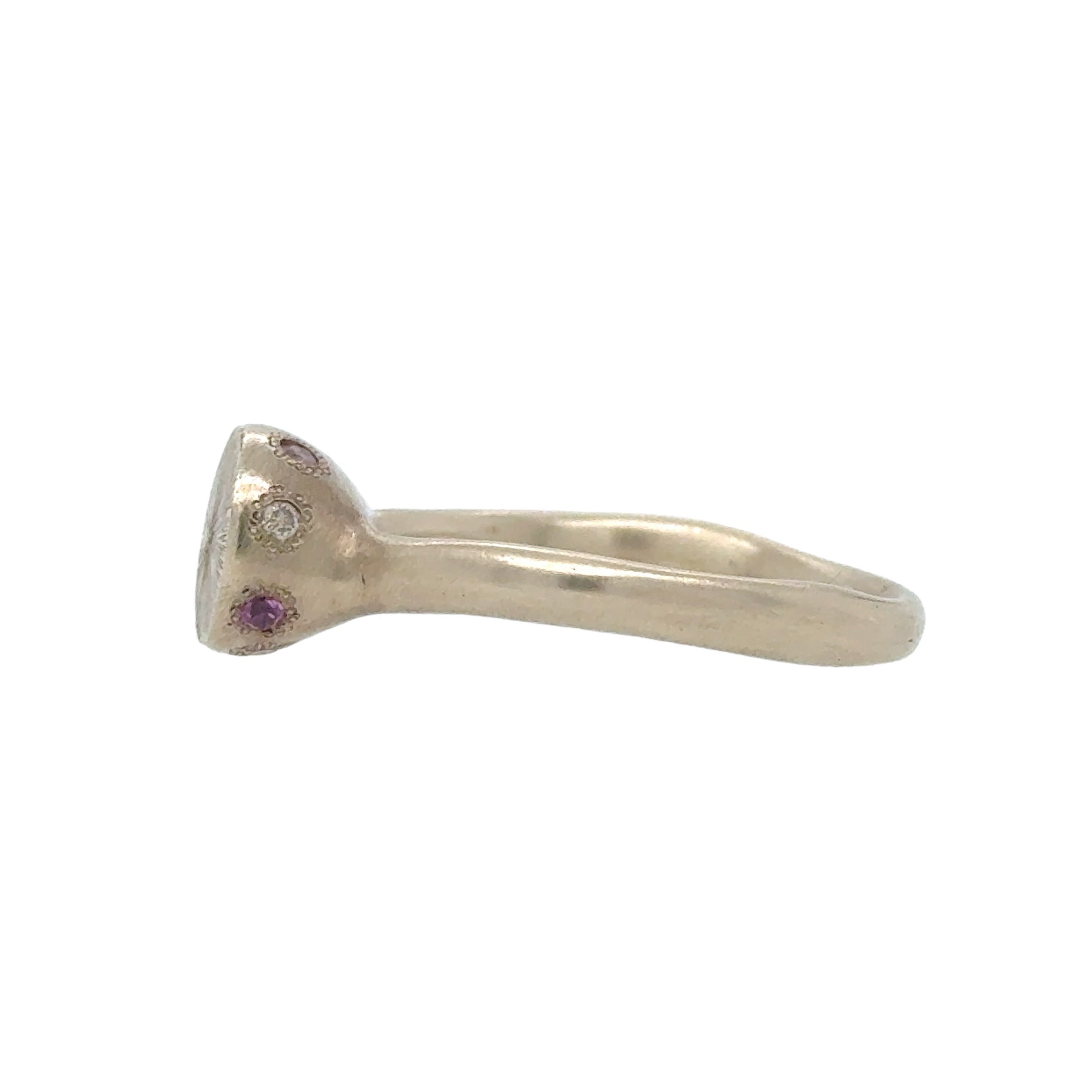 Chiseled Top White Gold Ring - Kaoru Rogers