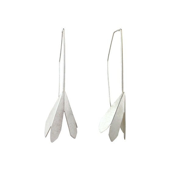 Flower Silver Hook Earrings - Ananda Ungphakorn