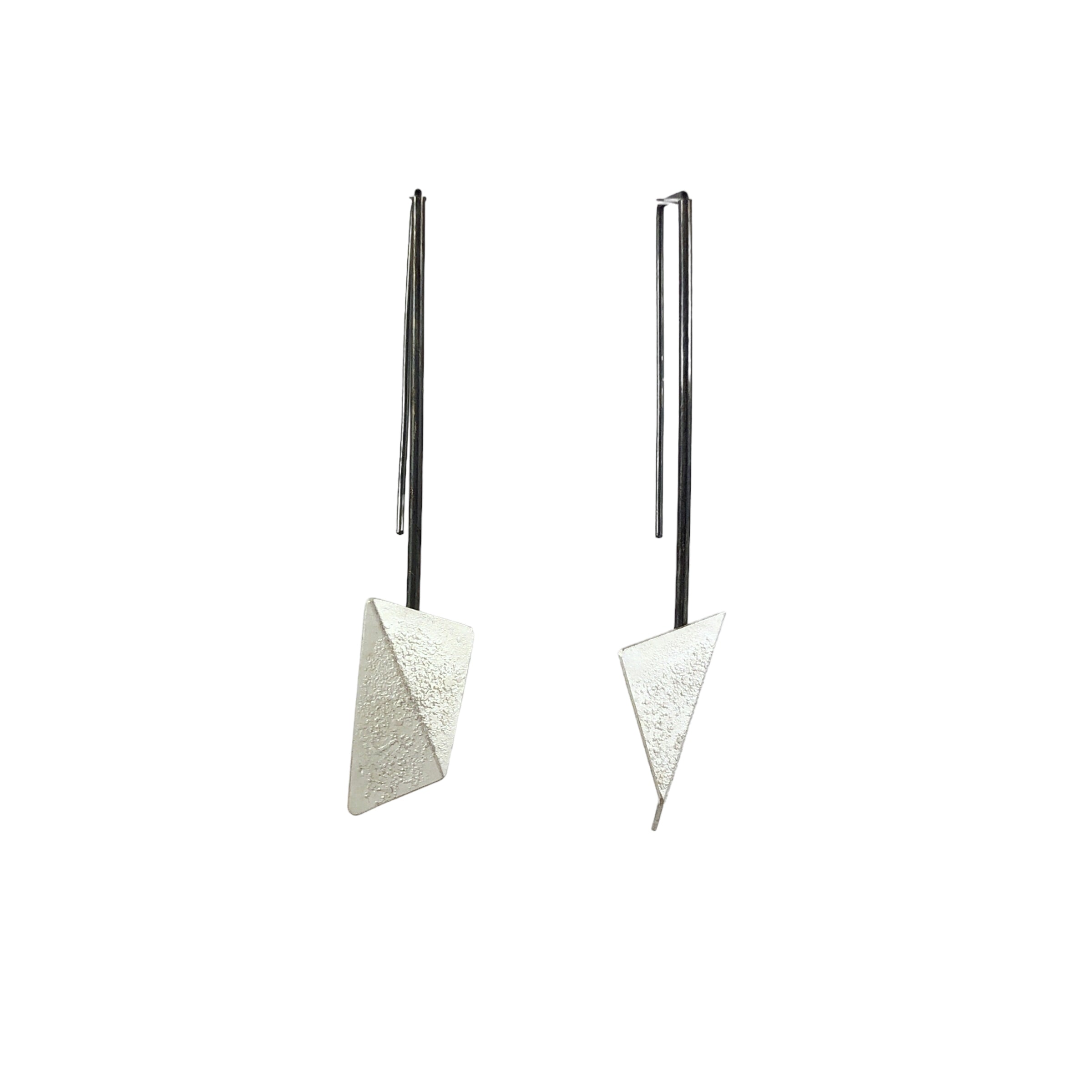 Triangle Drop Silver Earrings - Ananda Ungphakorn