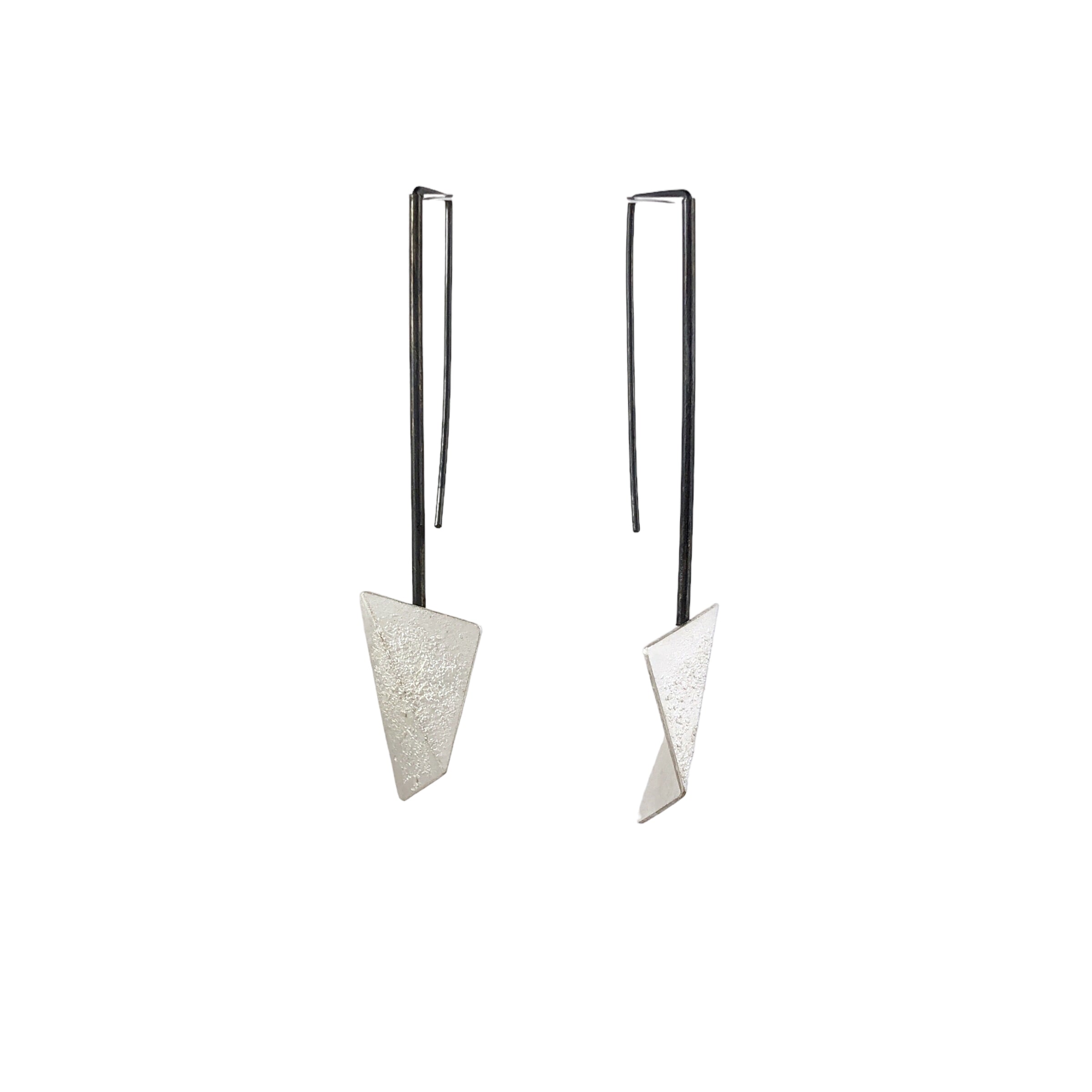 Triangle Drop Silver Earrings - Ananda Ungphakorn