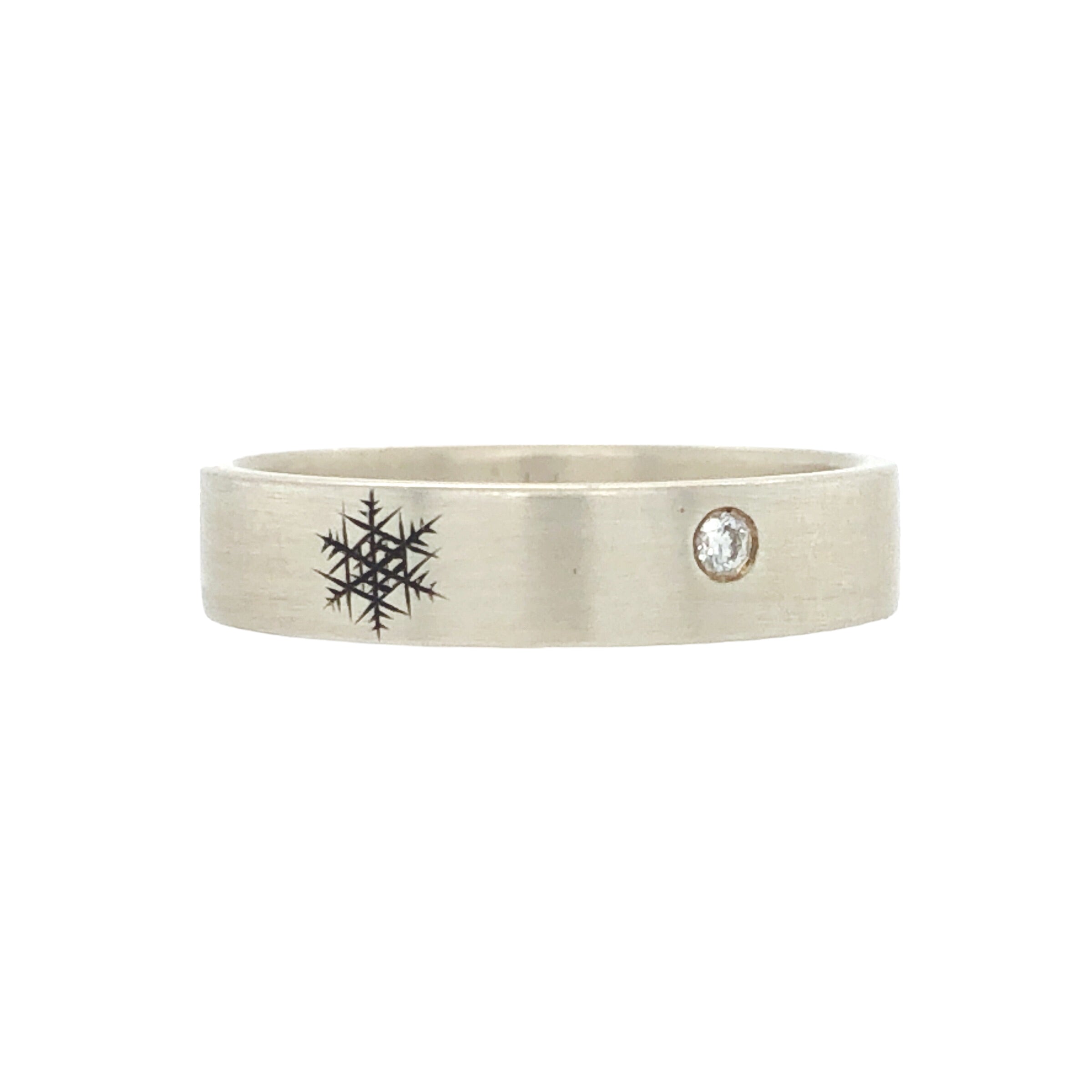 Etched Snowflakes and Diamonds Ring - Ash Hilton