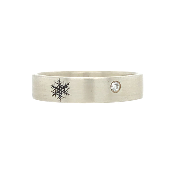 Etched Snowflakes and Diamonds Ring - Ash Hilton