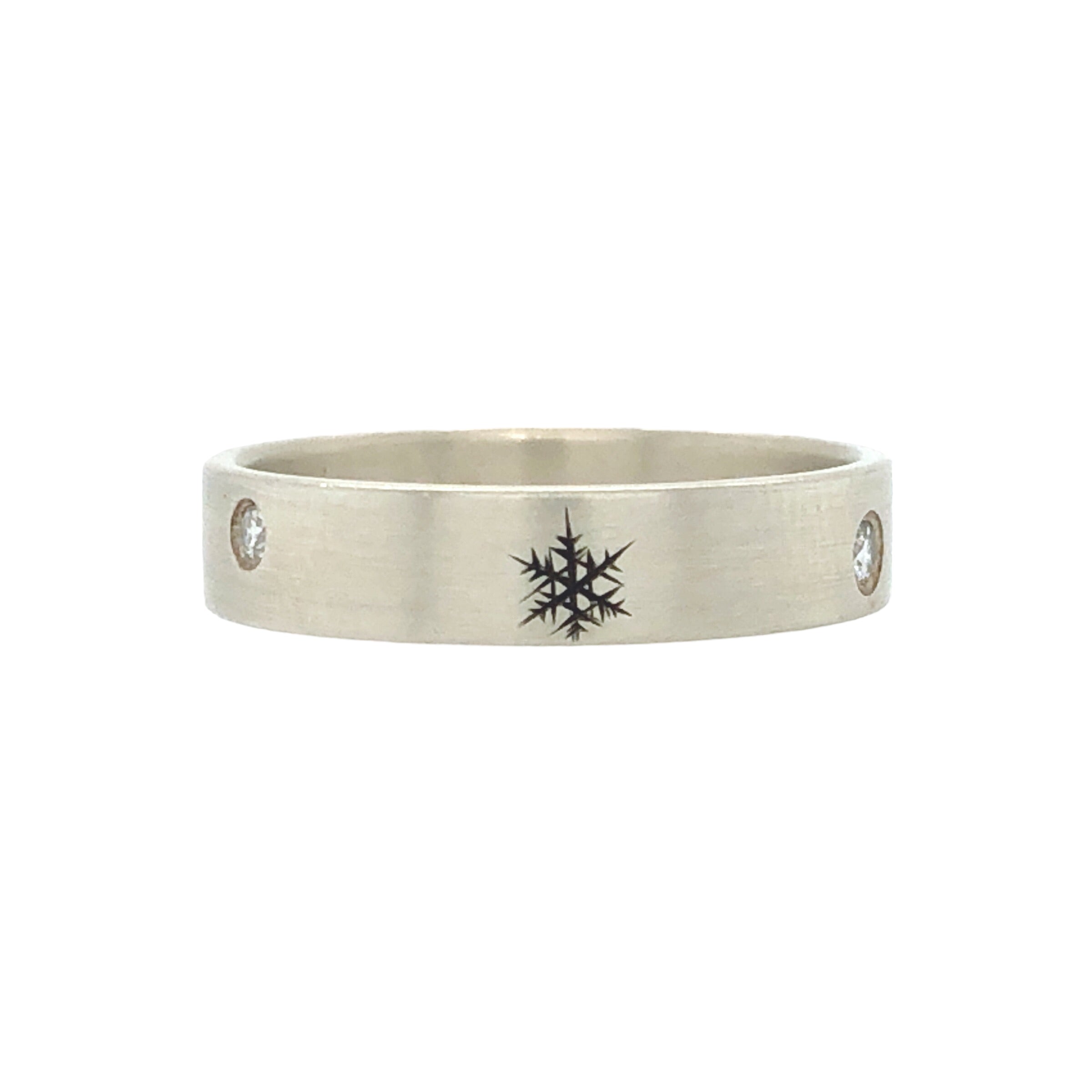 Etched Snowflakes and Diamonds Ring - Ash Hilton
