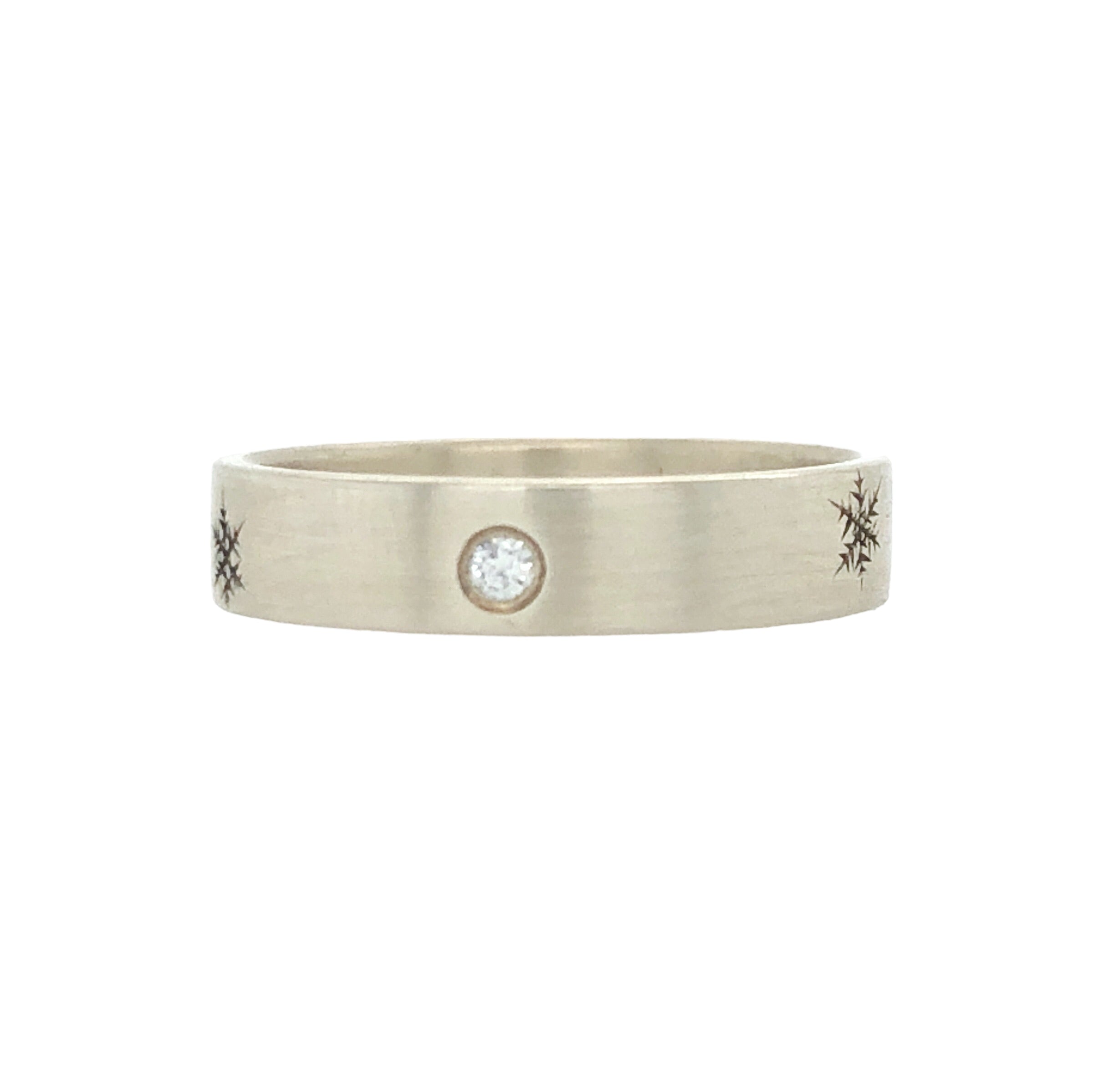 Etched Snowflakes and Diamonds Ring - Ash Hilton