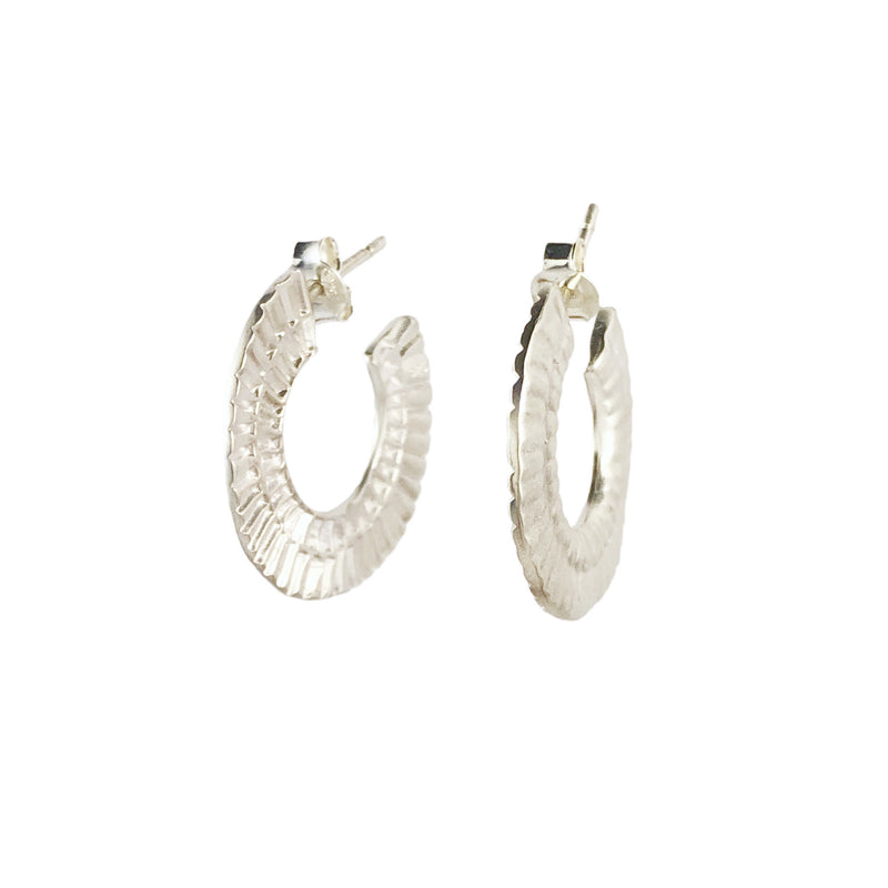 Arc Hoop Silver Earrings - Tara Lofhelm