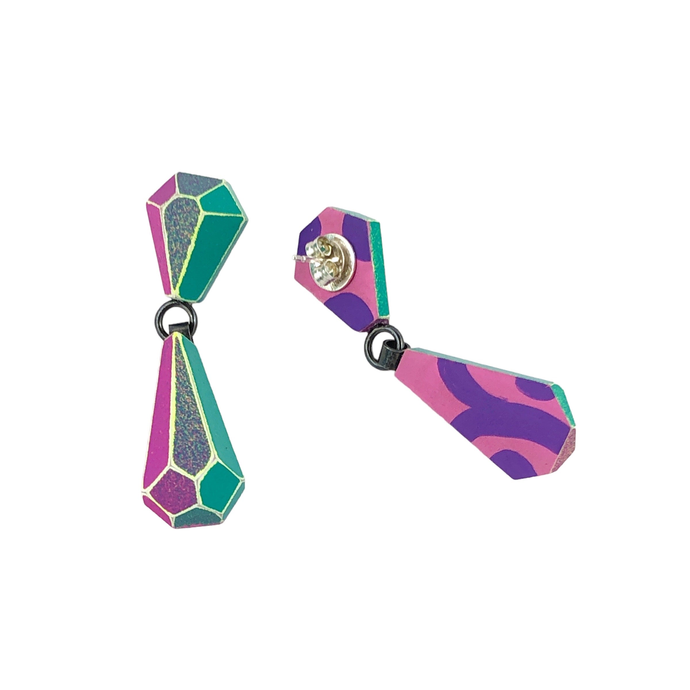 Wooden Diamond Cut Studs - Eva Burton