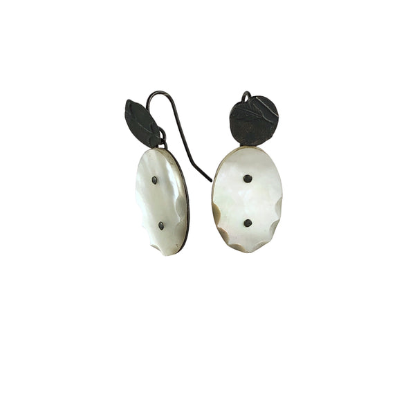 Oval Keepsake Mother of Pearl Small Earrings - Cynthia Nge
