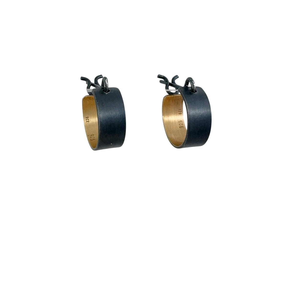 Gold & Black Square Hoop Small - Kaoru Rogers