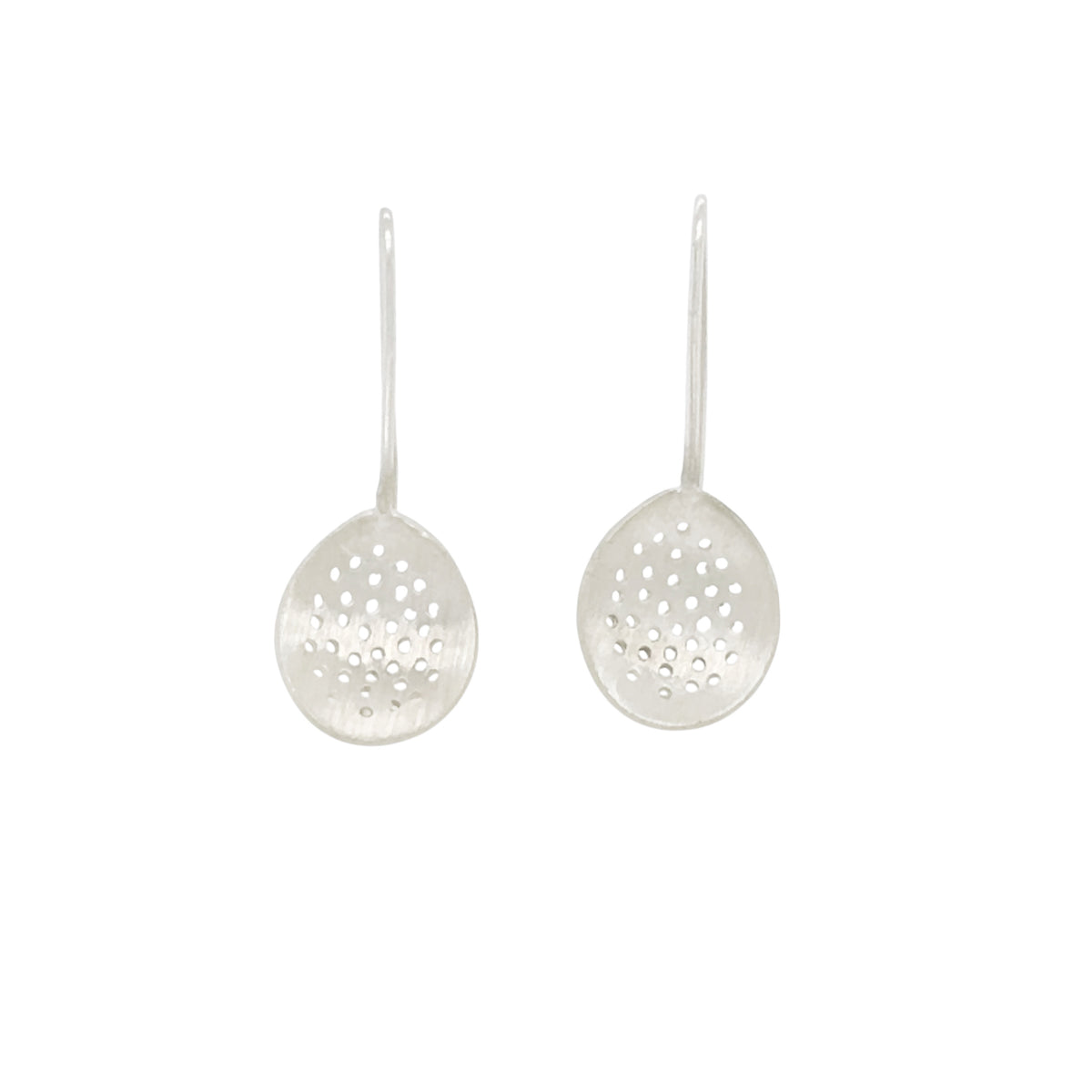 Small Perforated Earrings Silver - Shabana Jacobson