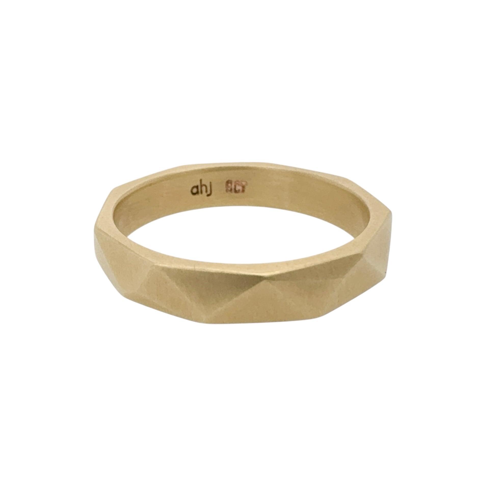 Asymmetrical Facet 9ct Yellow Gold Ring - Ash Hilton