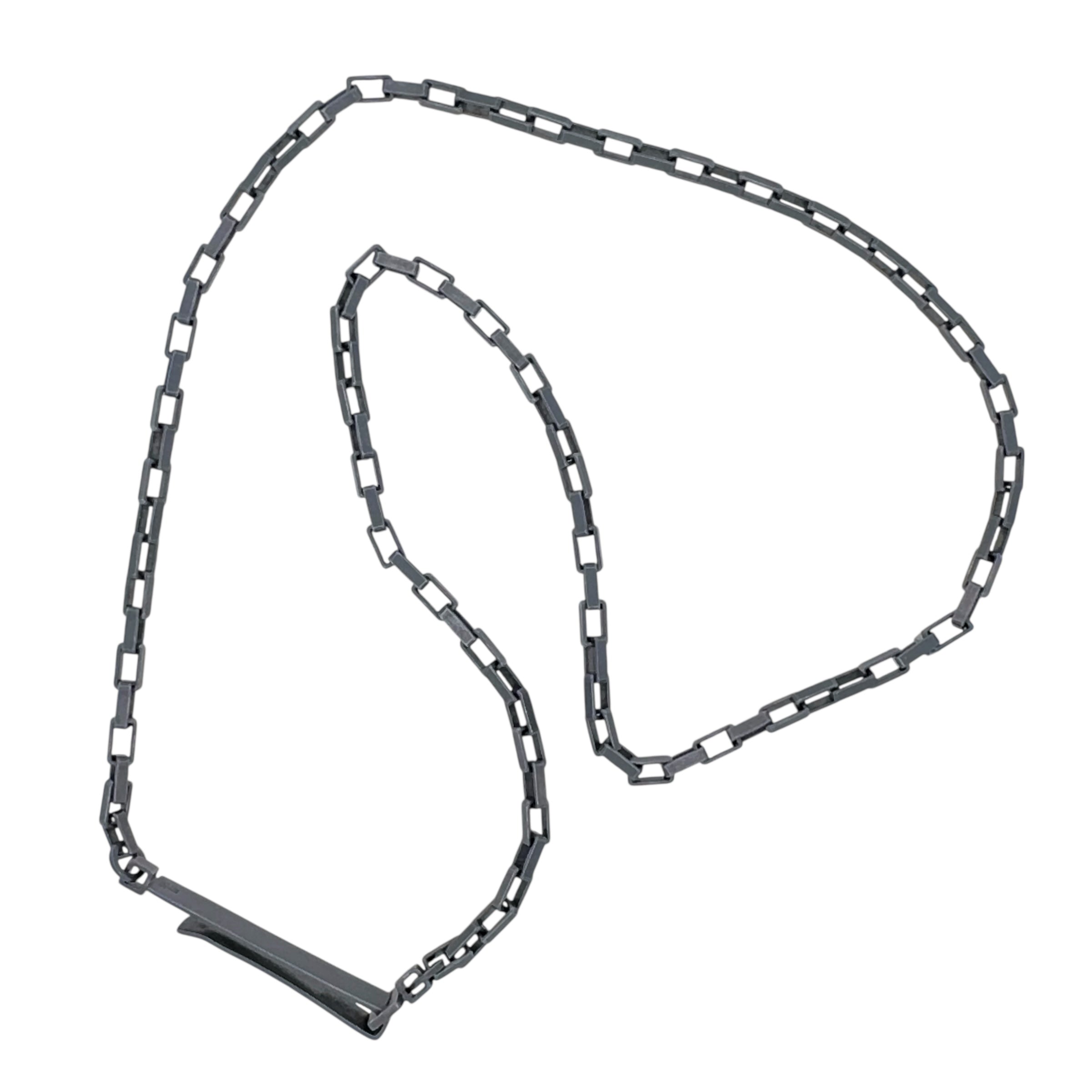 Oxidised Box Chain with Clip Clasp - Emma Jane Donald
