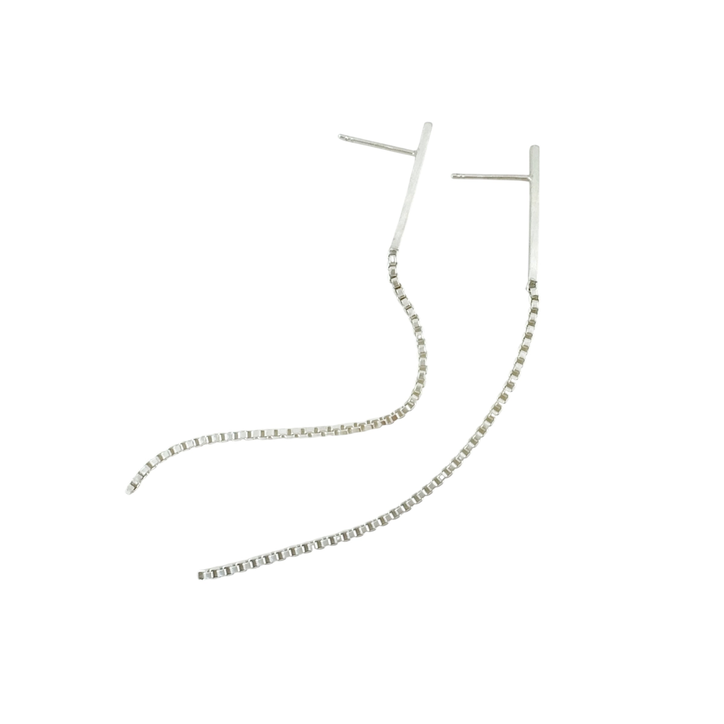 Box Chain Stick Earrings - Kaoru Rogers