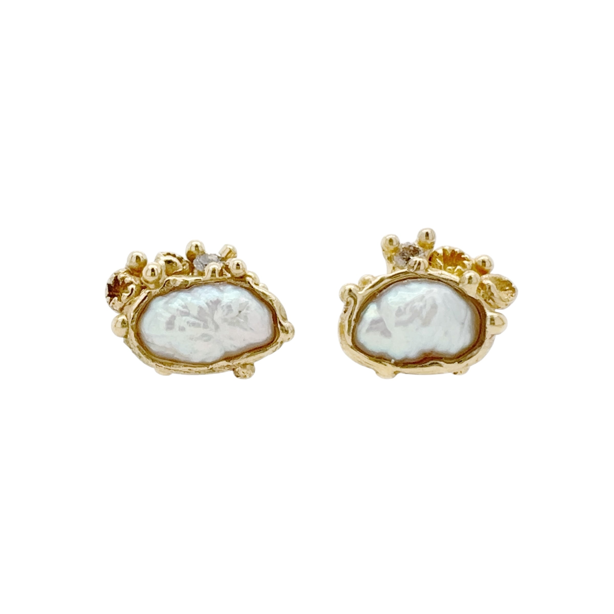 Pearl Encrusted Studs with Barnacles - Ruth Tomlinson