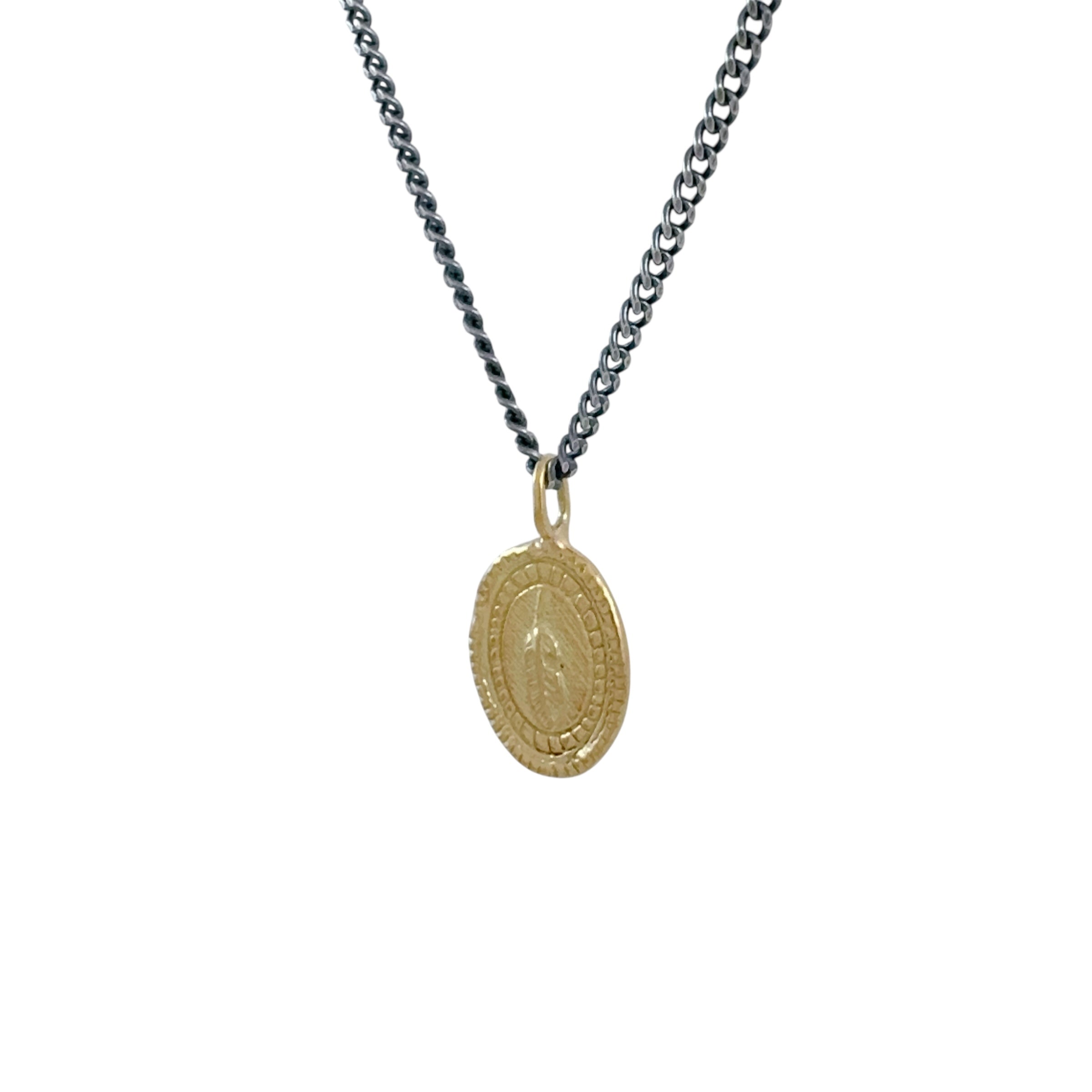 Feather Coin Necklace - Rusty Thought