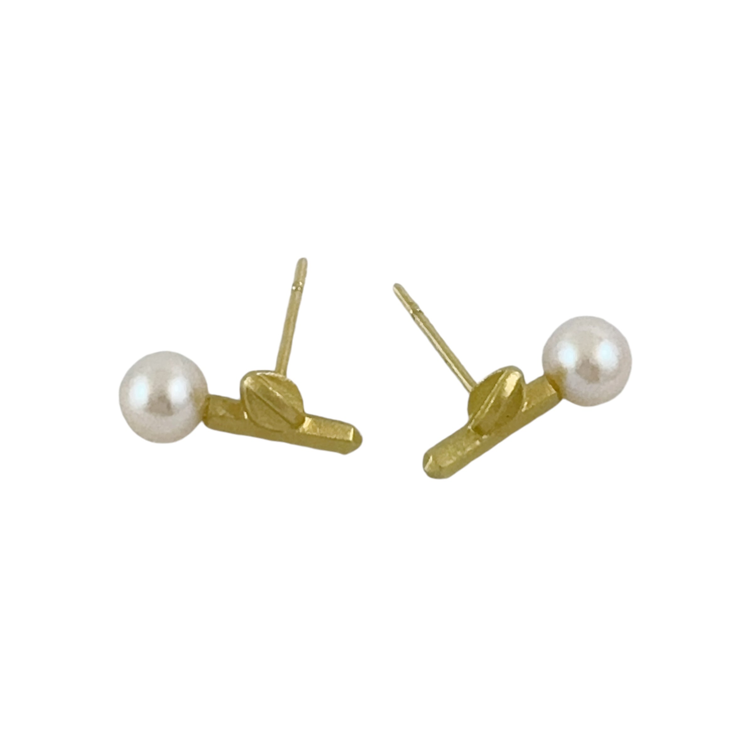 Dandelion Gold & Pearl Studs - Erica Bello