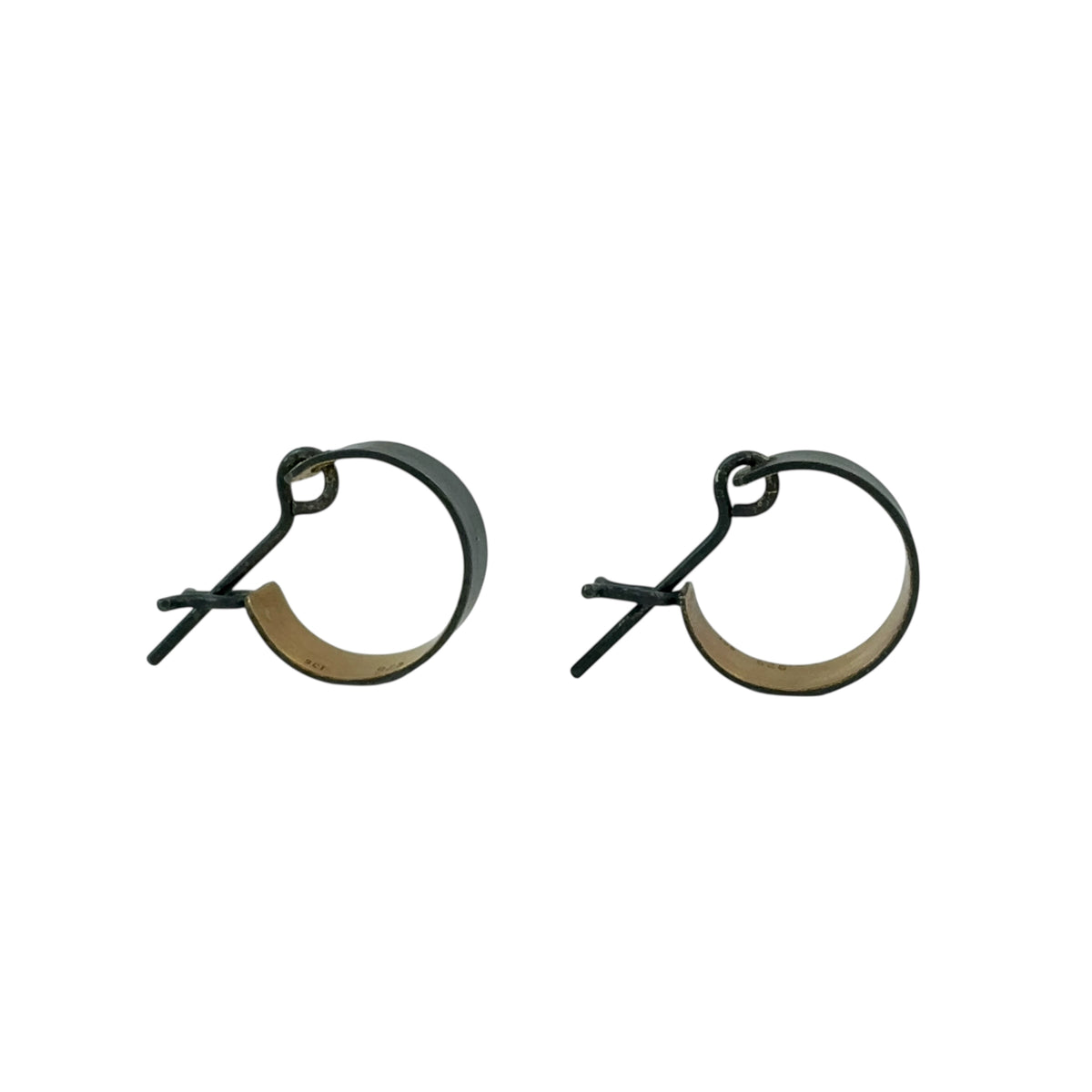 Gold & Black Square Hoop Small - Kaoru Rogers