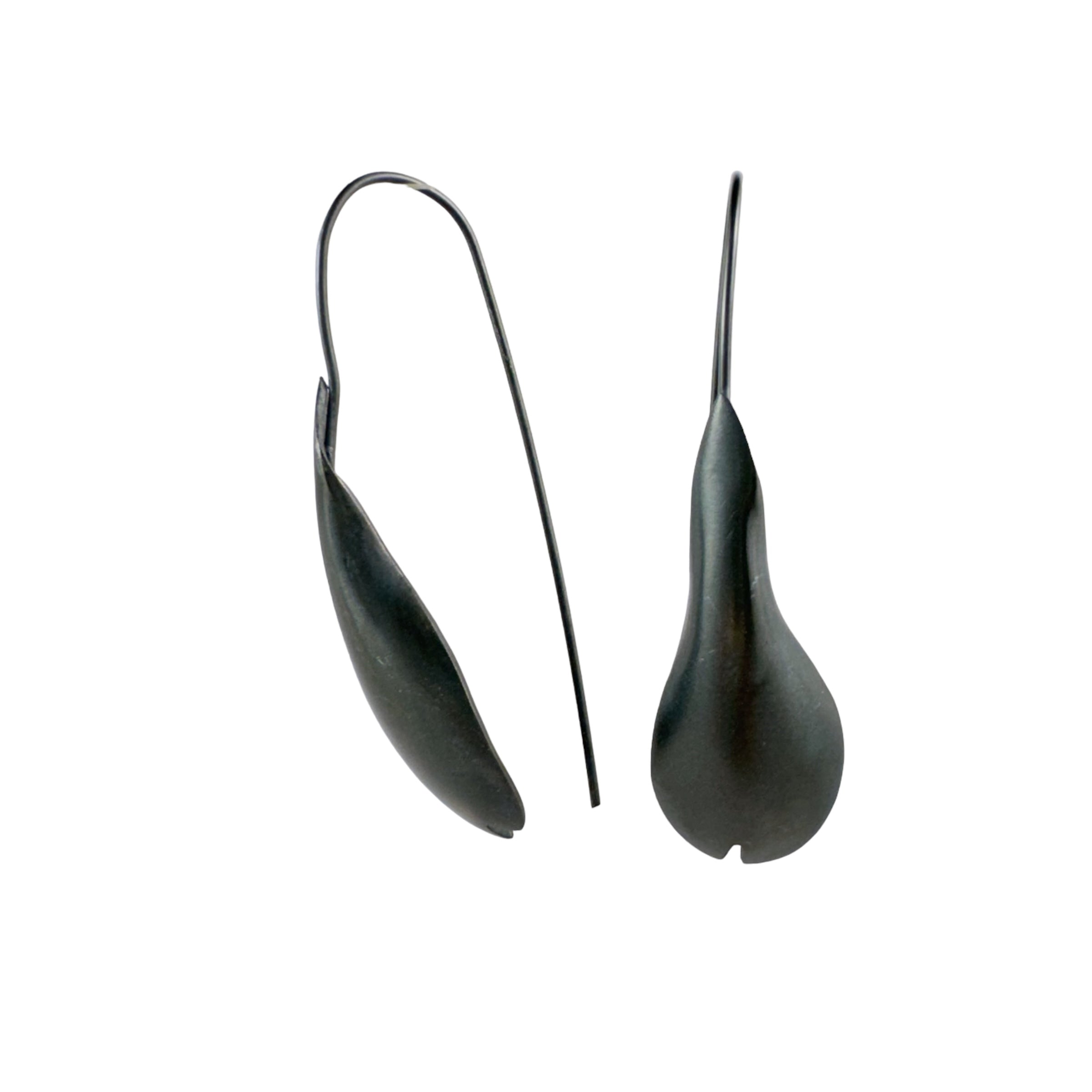 Pod Earrings Long Oxidised - Sarah Bourke