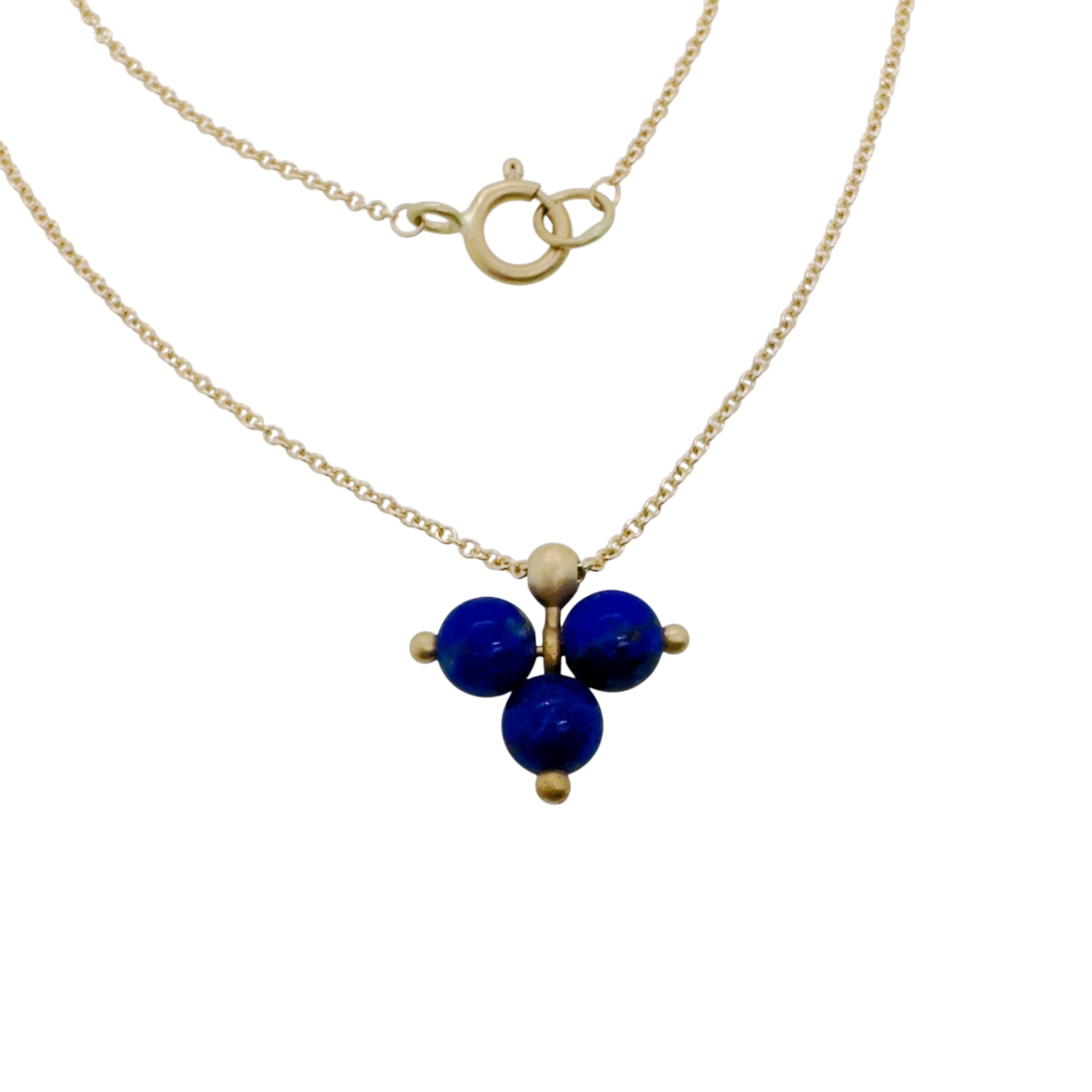 Trinity Gemstone Necklace in 14ct gold - Carla Caruso