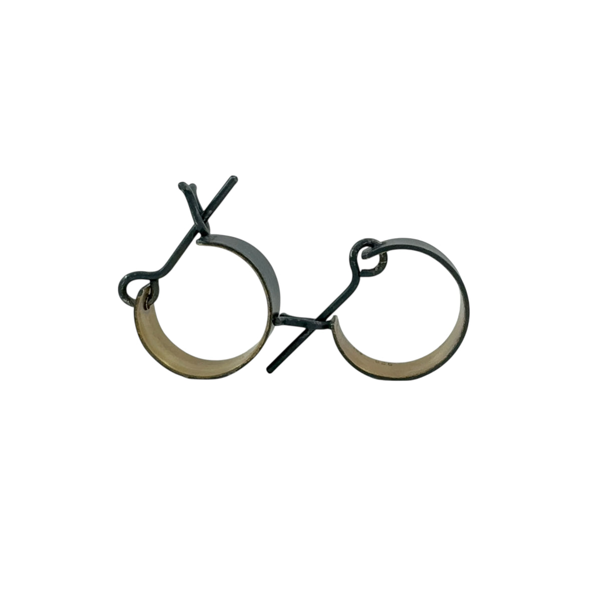 Gold & Black Square Hoop Small - Kaoru Rogers