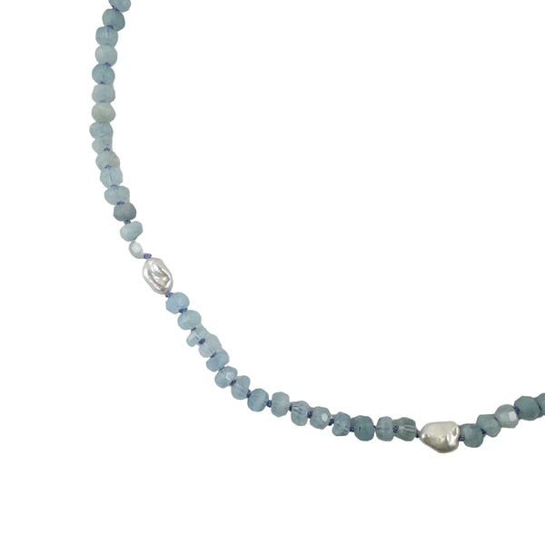 Aquamarine And Keshi Pearl Necklace - Julia Stora