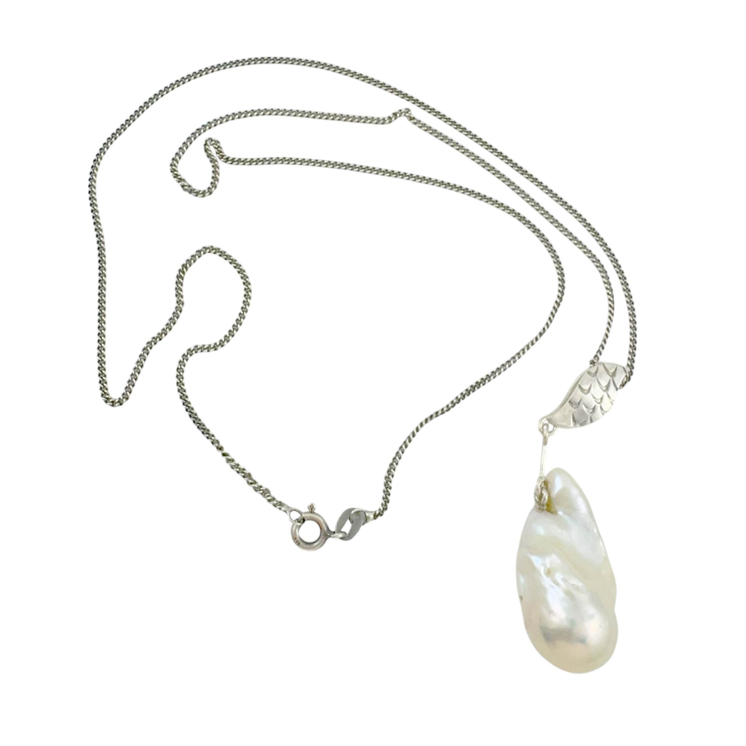 Baroque Pearl Pendant - Catherine White
