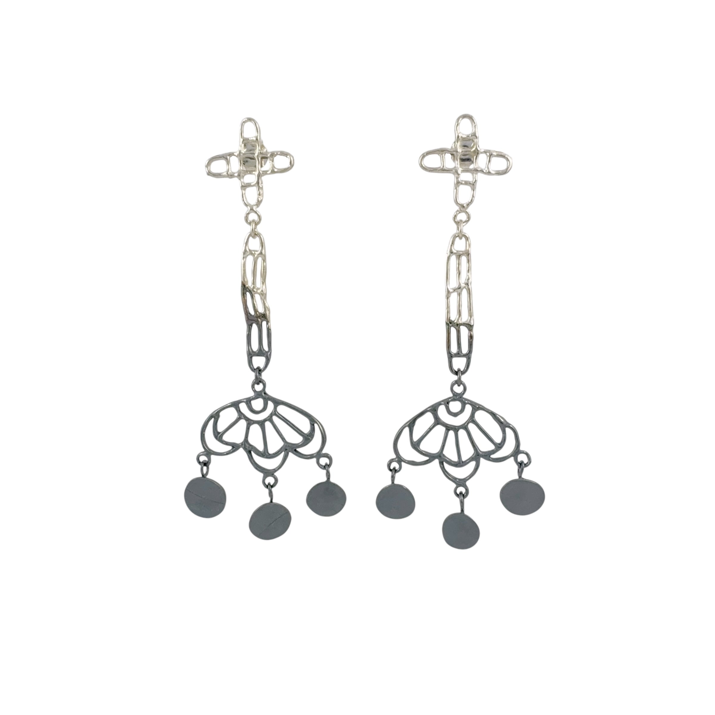 Fennel Earrings Oxidised - Anna Vlahos