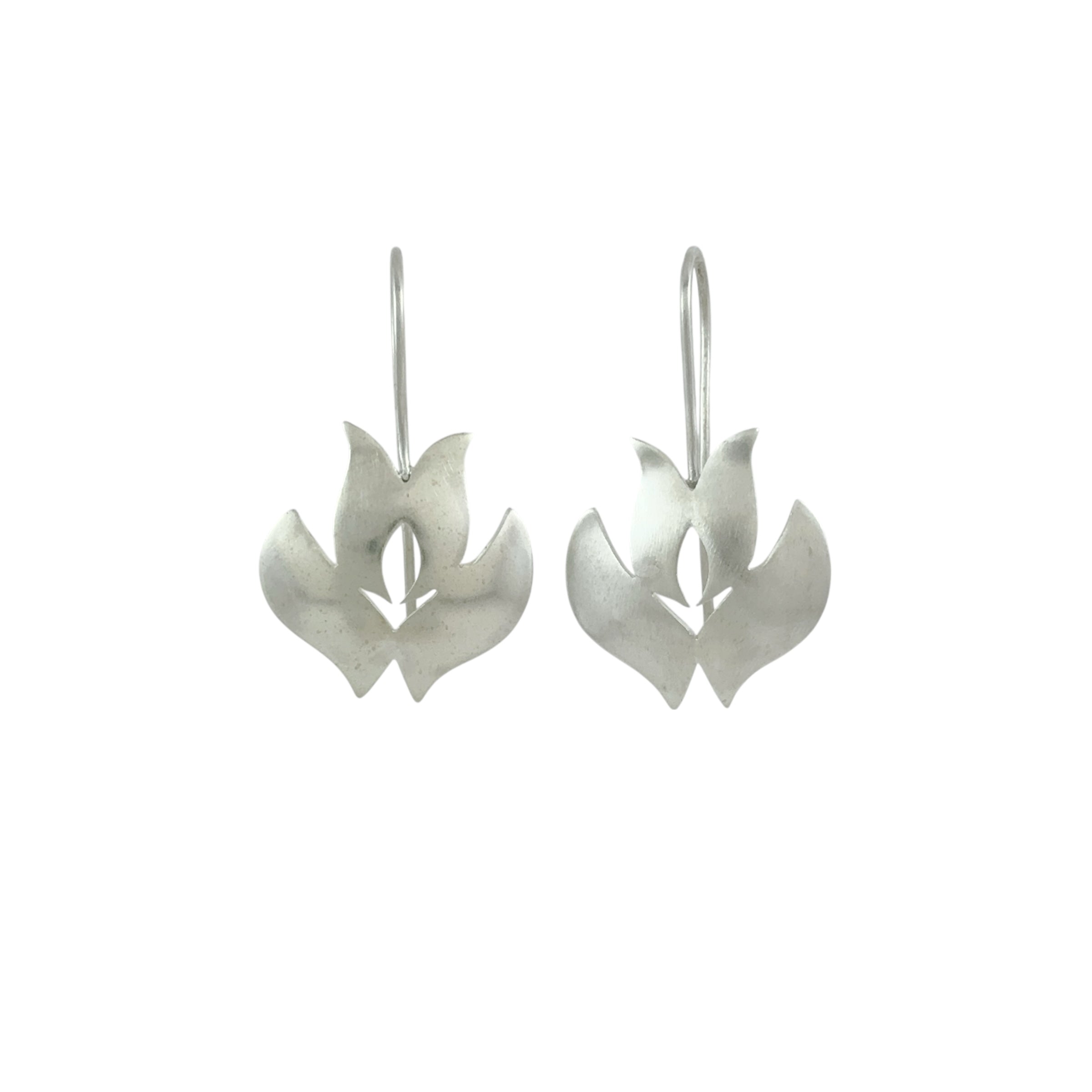 Tulip Silver Earrings - Catherine White