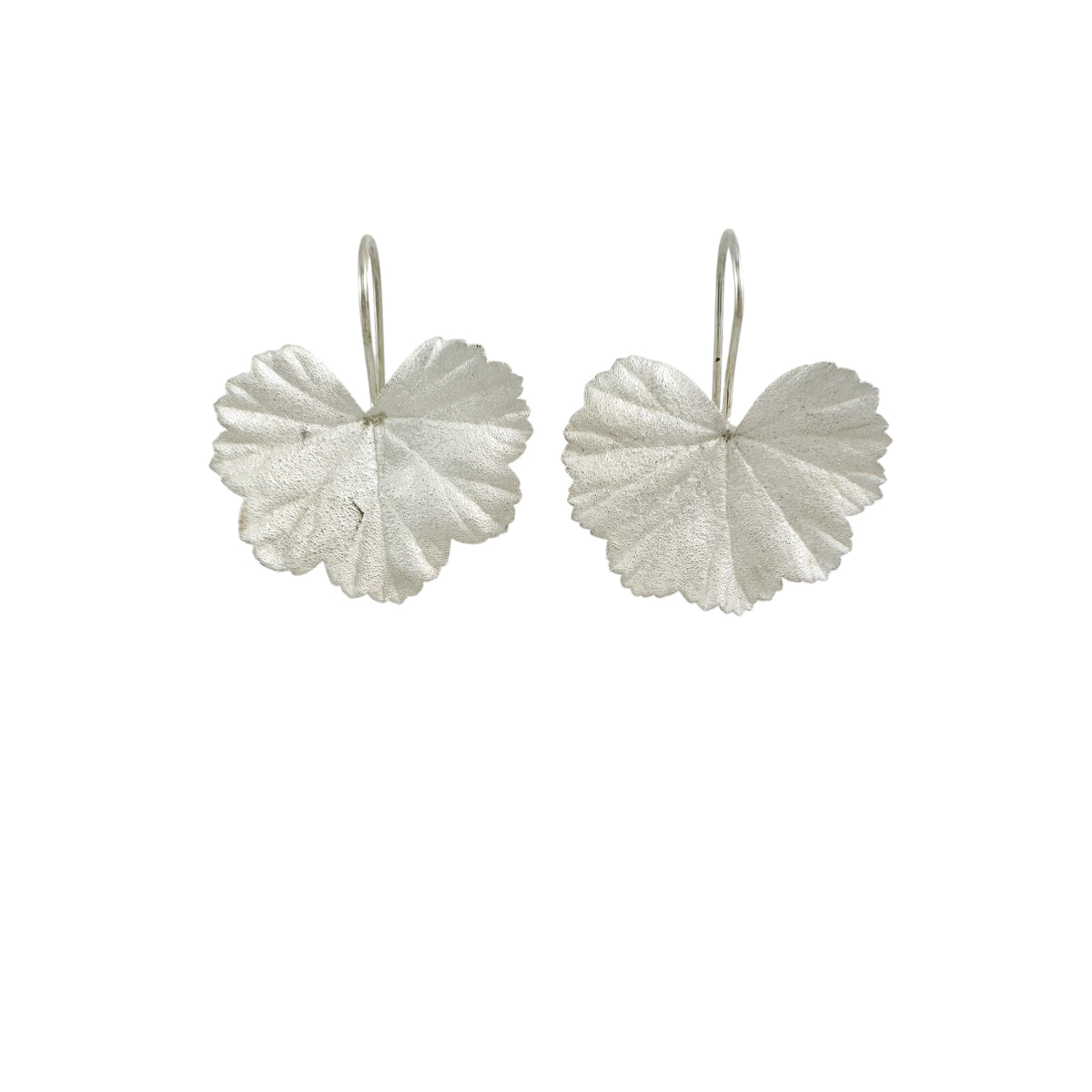 Geranium Leaf Silver Earrings - Anja Jagsch
