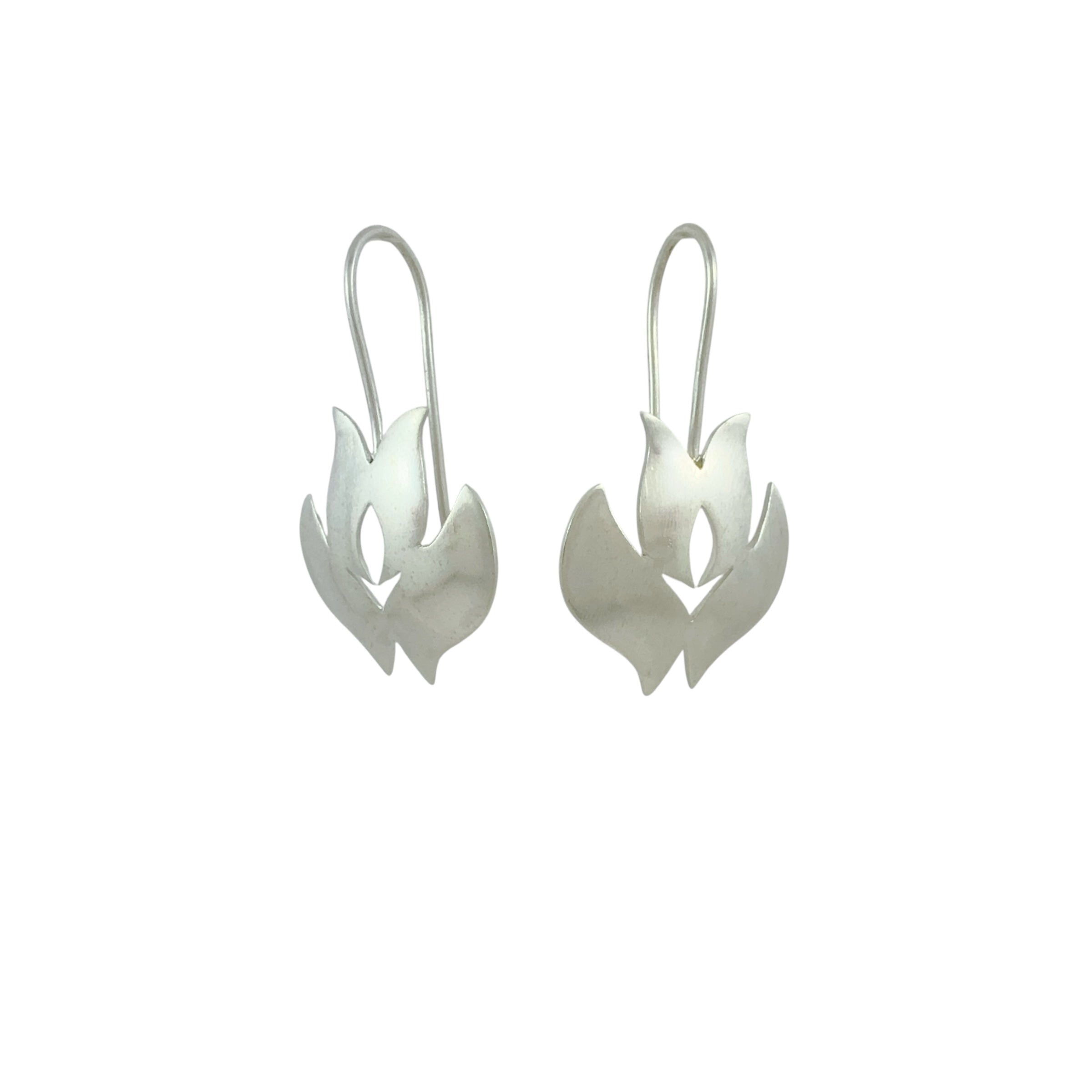 Tulip Silver Earrings - Catherine White