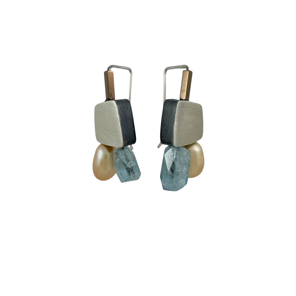 Aquamarine & Pearl Earrings - Ari Athans