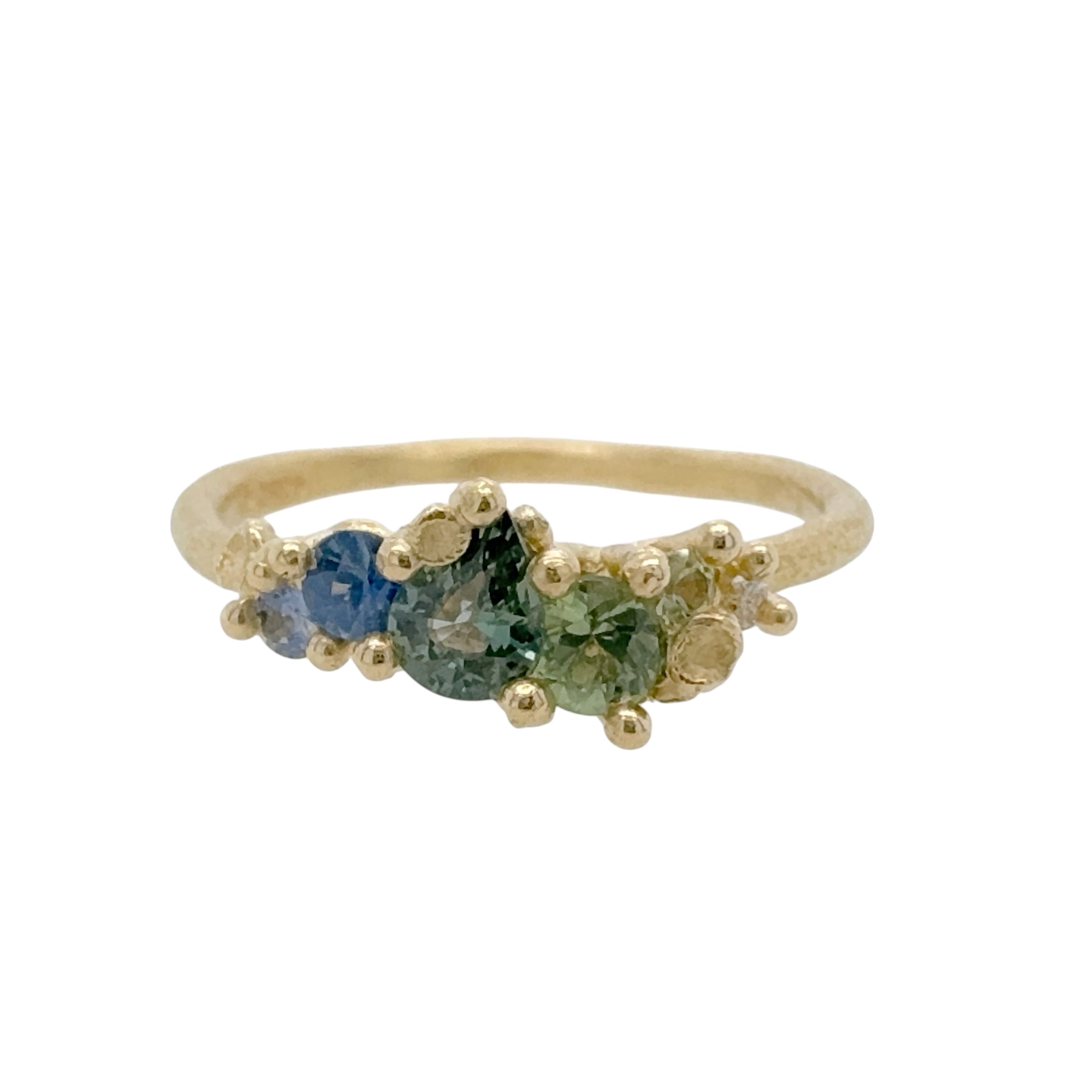 Asymmetric Sapphire Cluster Ring - Ruth Tomlinson