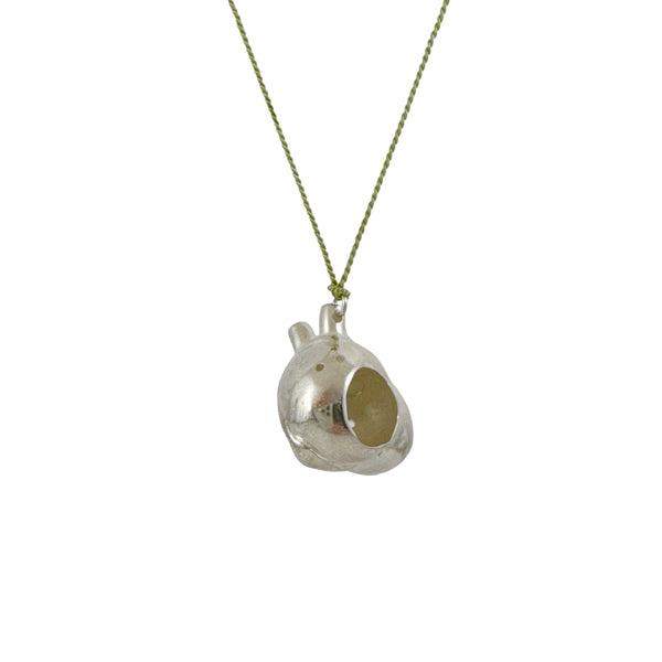 Tama Heart Polished Silver Necklace - Anna Vlahos