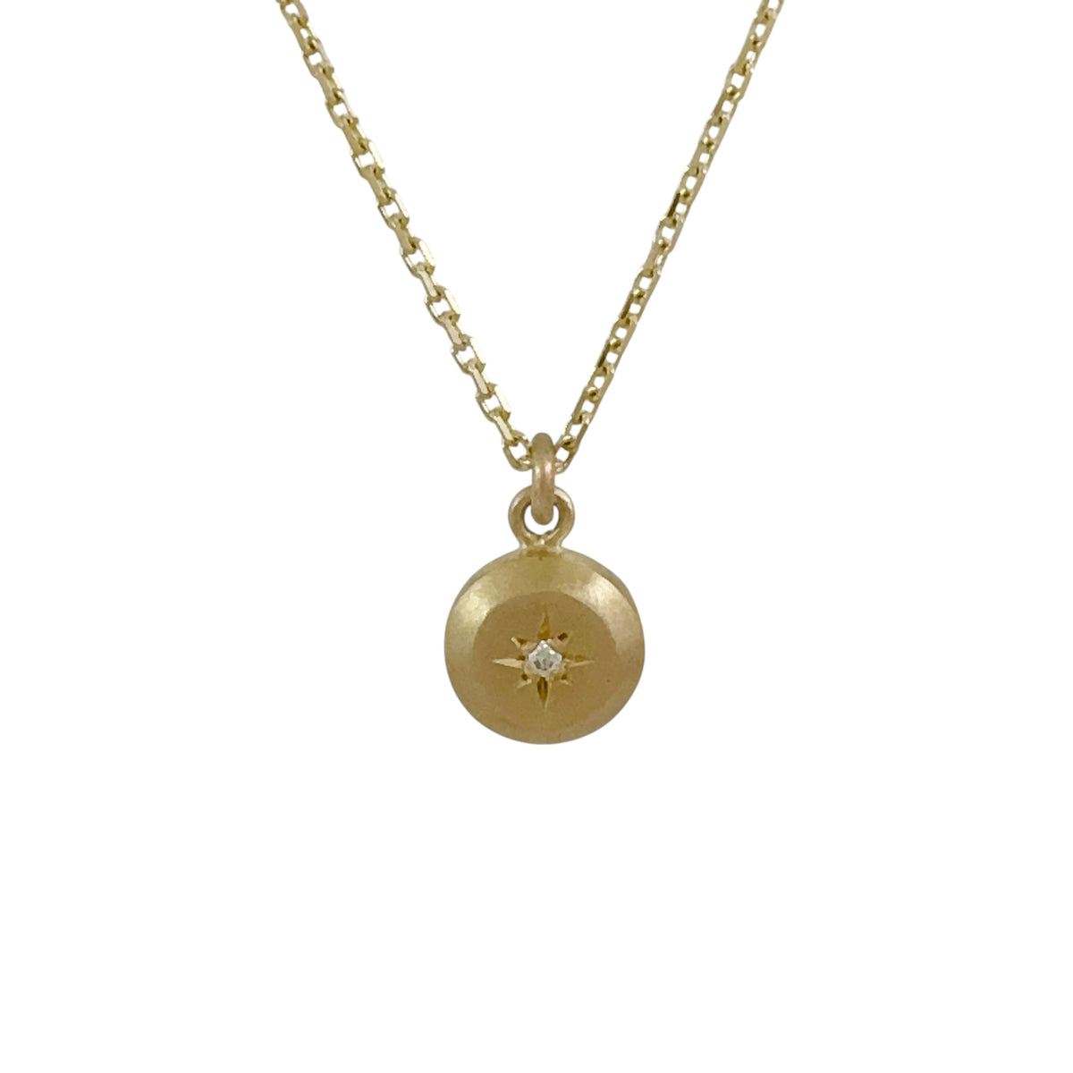 Coin Diamond Charm Gold Necklace - Emma Jane Donald